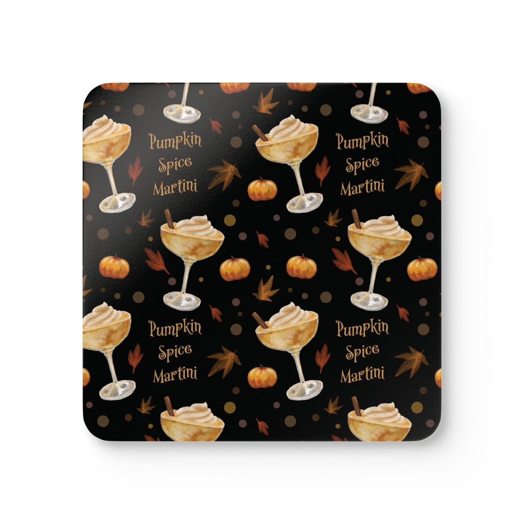 Pumpkin Spice Martini Cork Coaster Set of 4 — Black Pumpkin Collection Inspired Design
