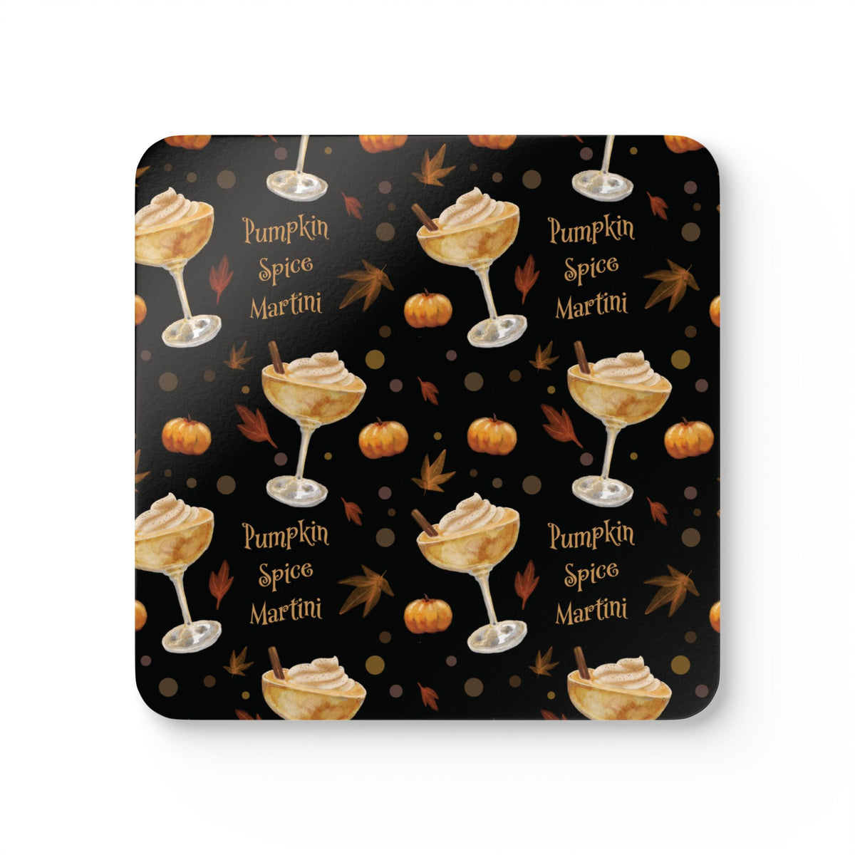 Pumpkin Spice Martini Cork Coaster Set of 4 — Black Pumpkin Collection Inspired Design