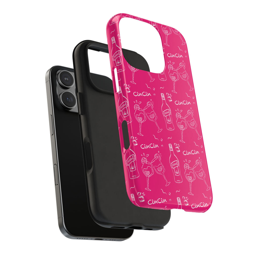 Cin Cin Spritz Tough Phone Case — Magenta Citrus Cocktail Pattern