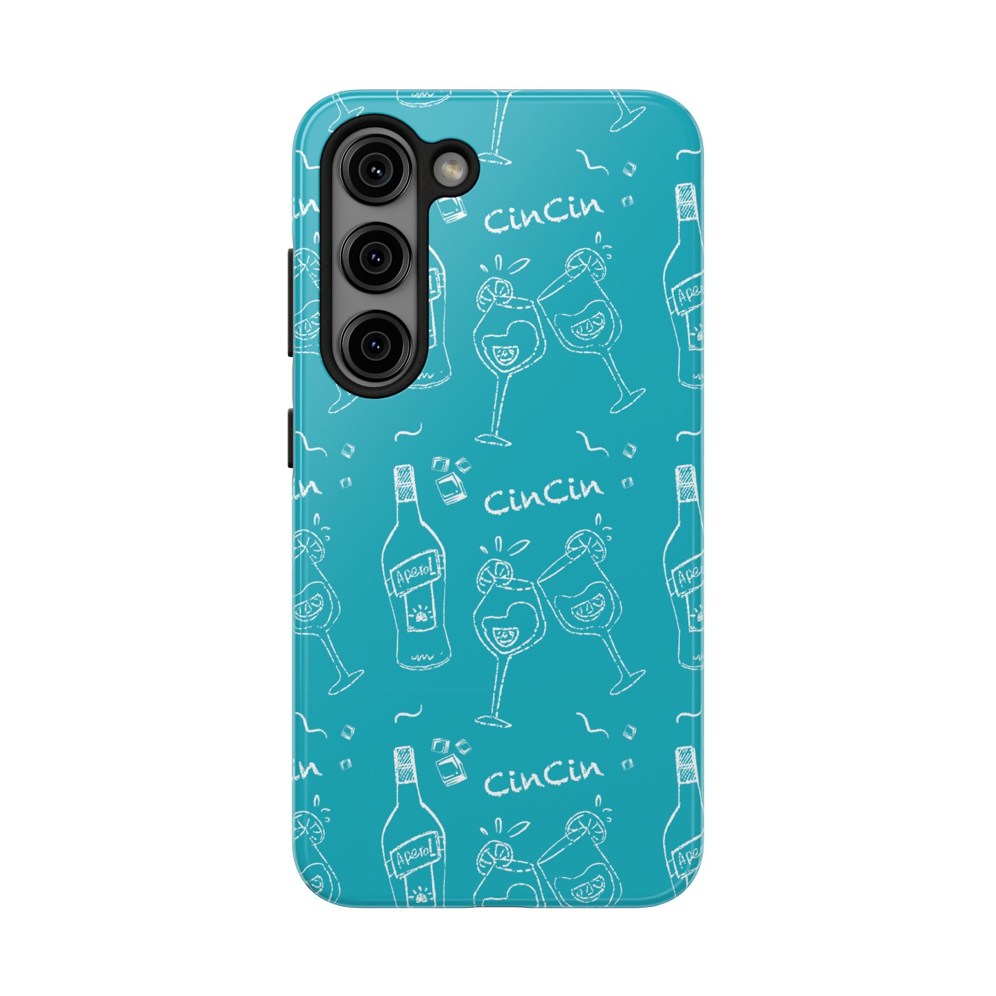 Cin Cin Spritz Tough Phone Case — Turquoise Citrus Cocktail Pattern