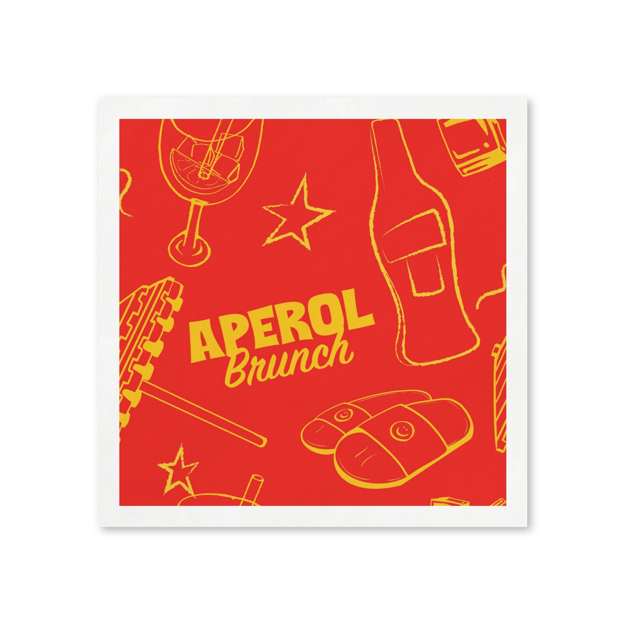 Aperol Brunch Cocktail Napkins (Pack of 50) – Red Paper Napkins, Cocktail Party Decor, Brunch Beverage Napkins, Hostess Gift