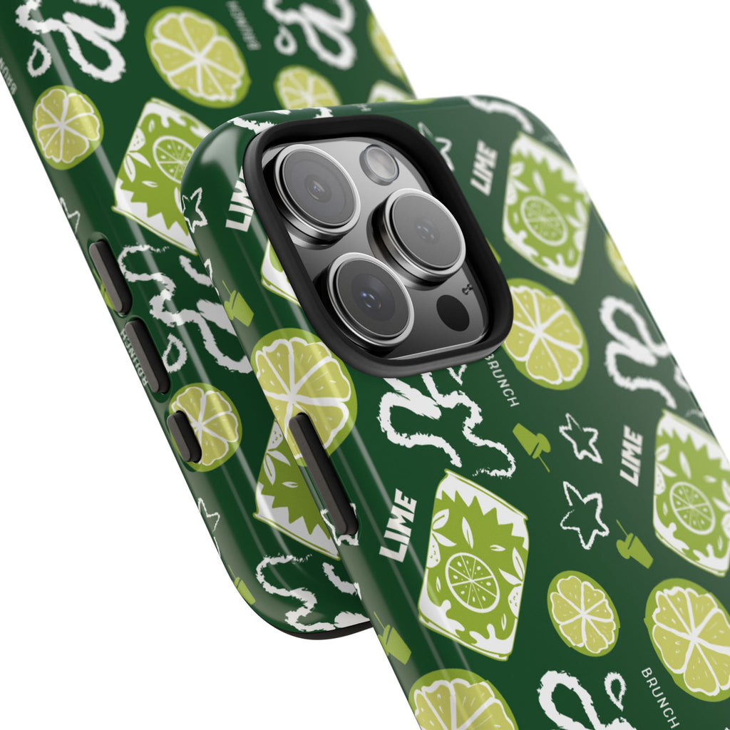 Lime Brunch Fruit Collection Tough Phone Case — Green Aperol Inspired Design