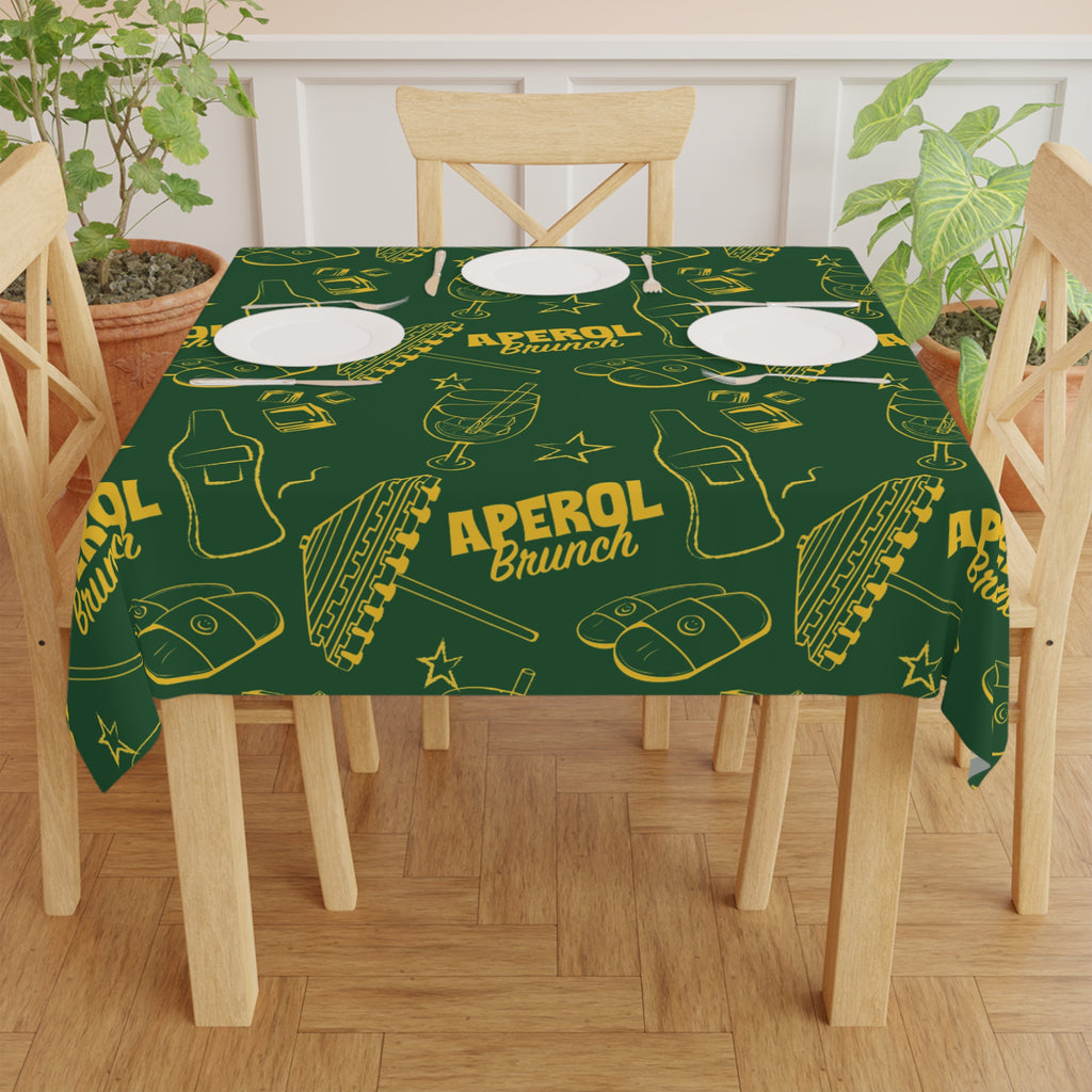 Aperol Brunch Collection Tablecloth — Green Brunch Inspired Design