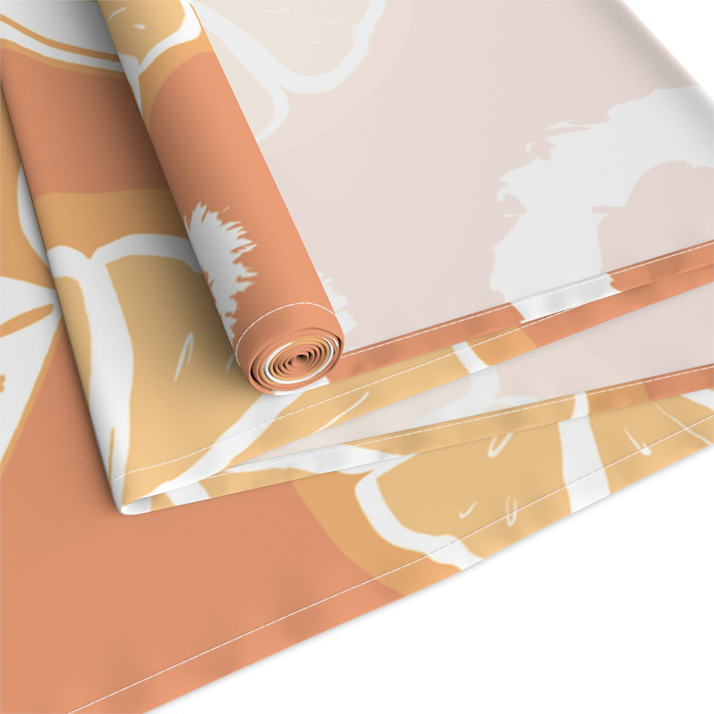 Orange Citrus Pattern Table Runner – Citrus Summer Table Decor