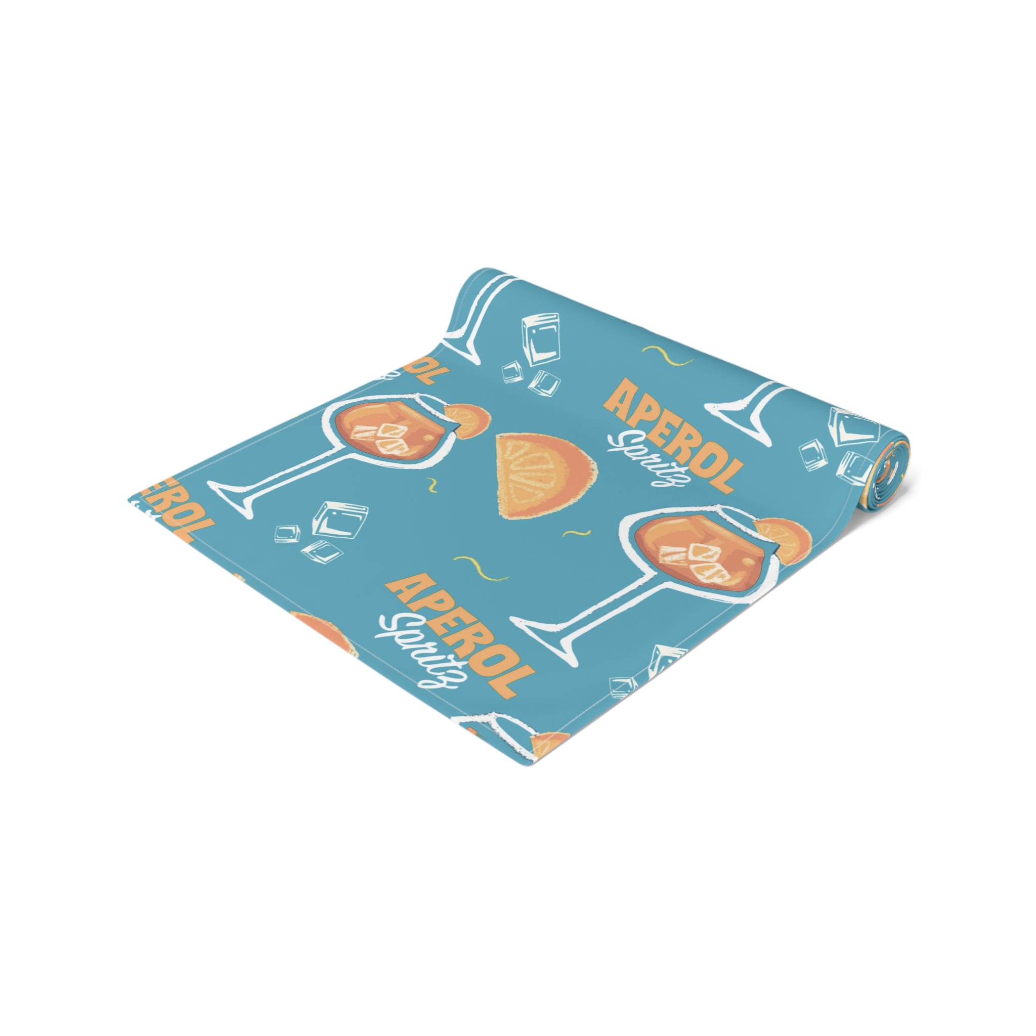 Aperol Spritz Table Runner – Turquoise Cocktail Party Decor