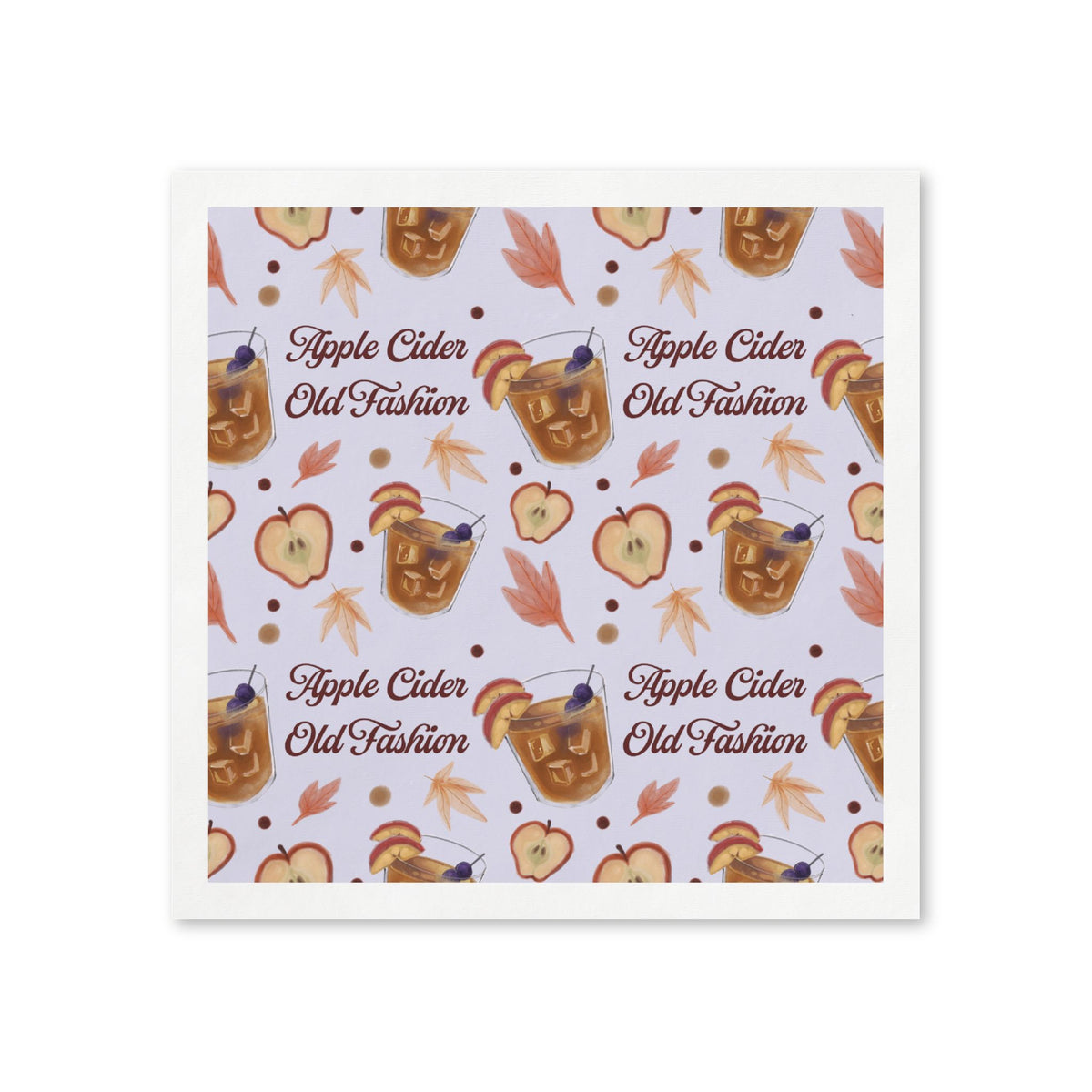 Apple Cider Old Fashioned 50pcs Napkins — Light Violet Apple Cider Collection Inspired Design
