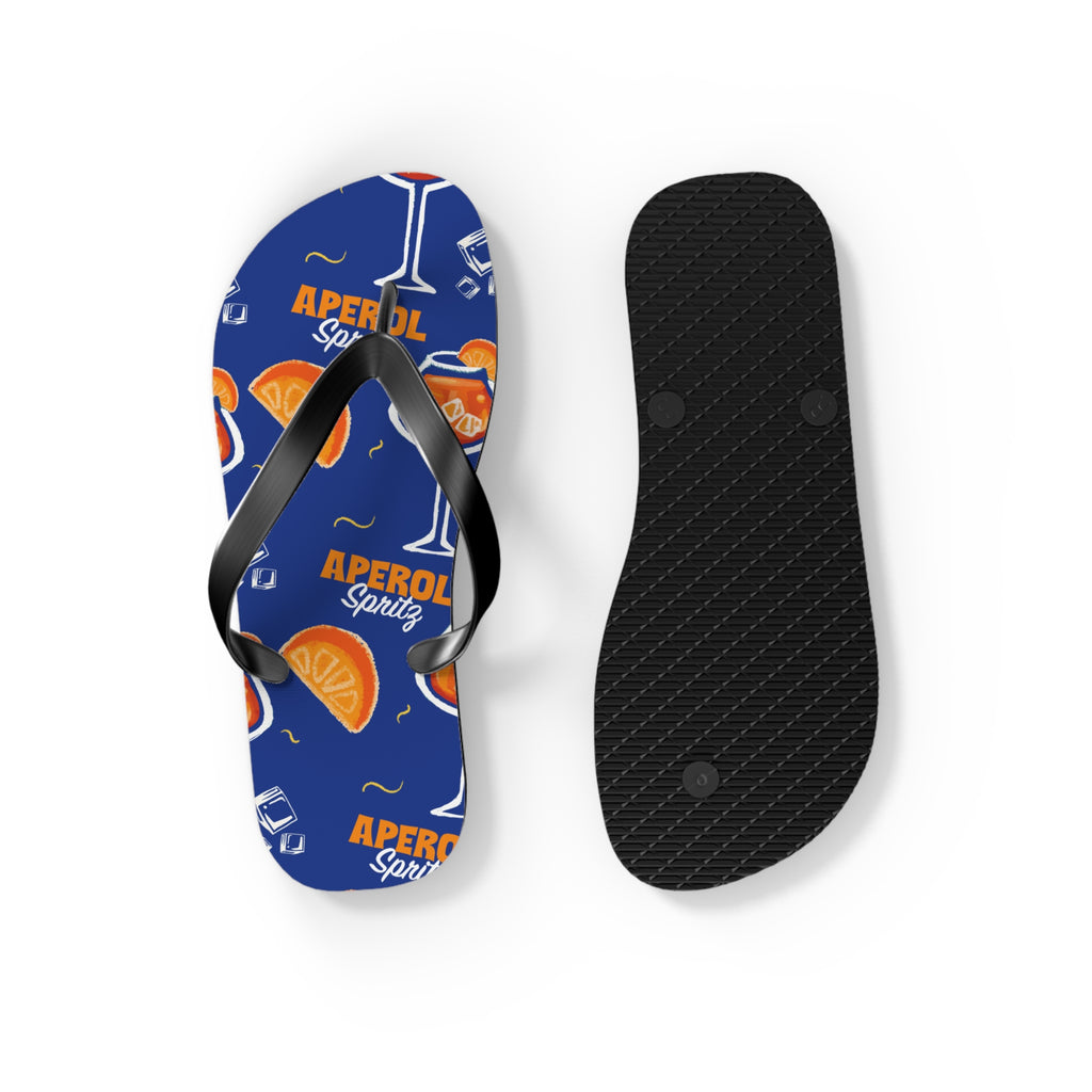 Aperol Spritz Flip Flops — Summer Cocktail Pattern Beach Sandals