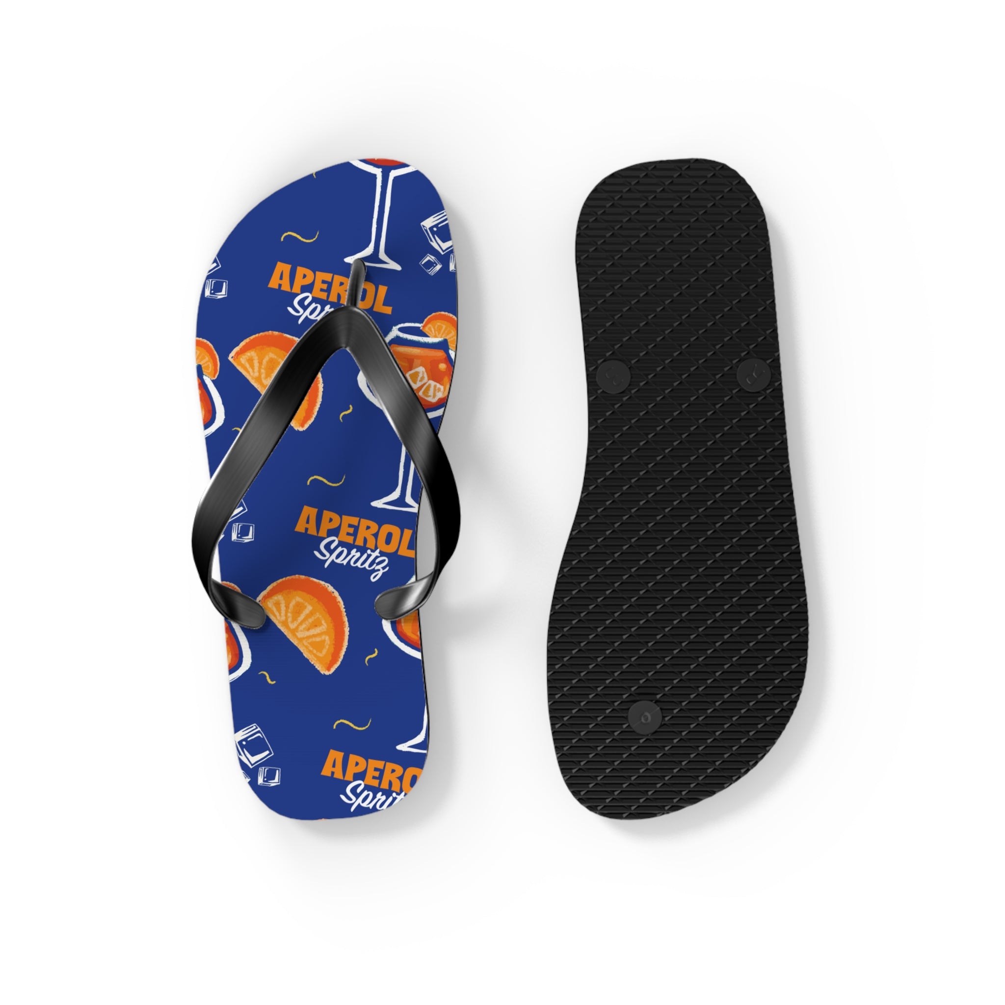 Aperol Spritz Flip Flops — Summer Cocktail Pattern Beach Sandals