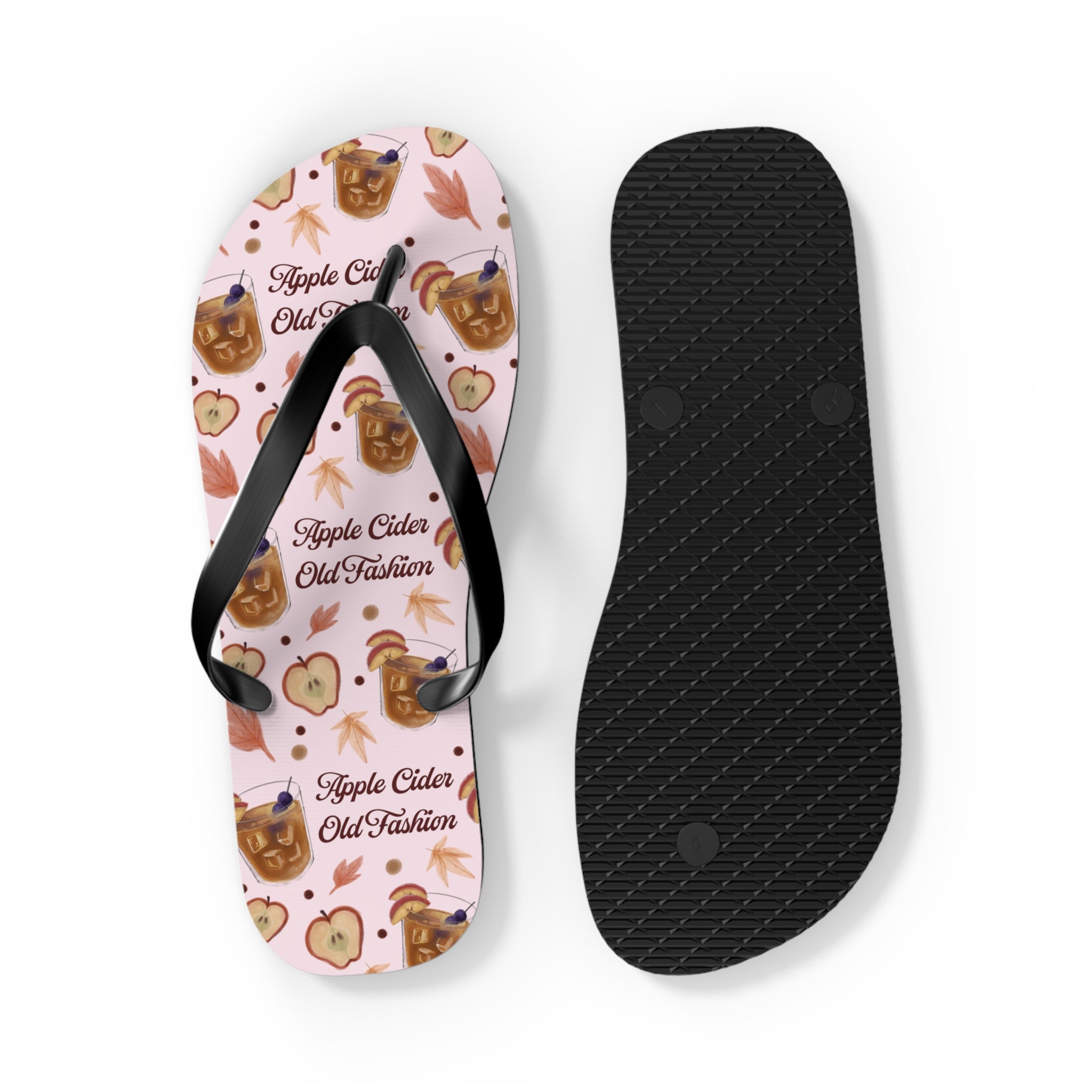 Apple Cider Old Fashioned Flip Flops — Light Pink Apple Cider Collection Inspired Design