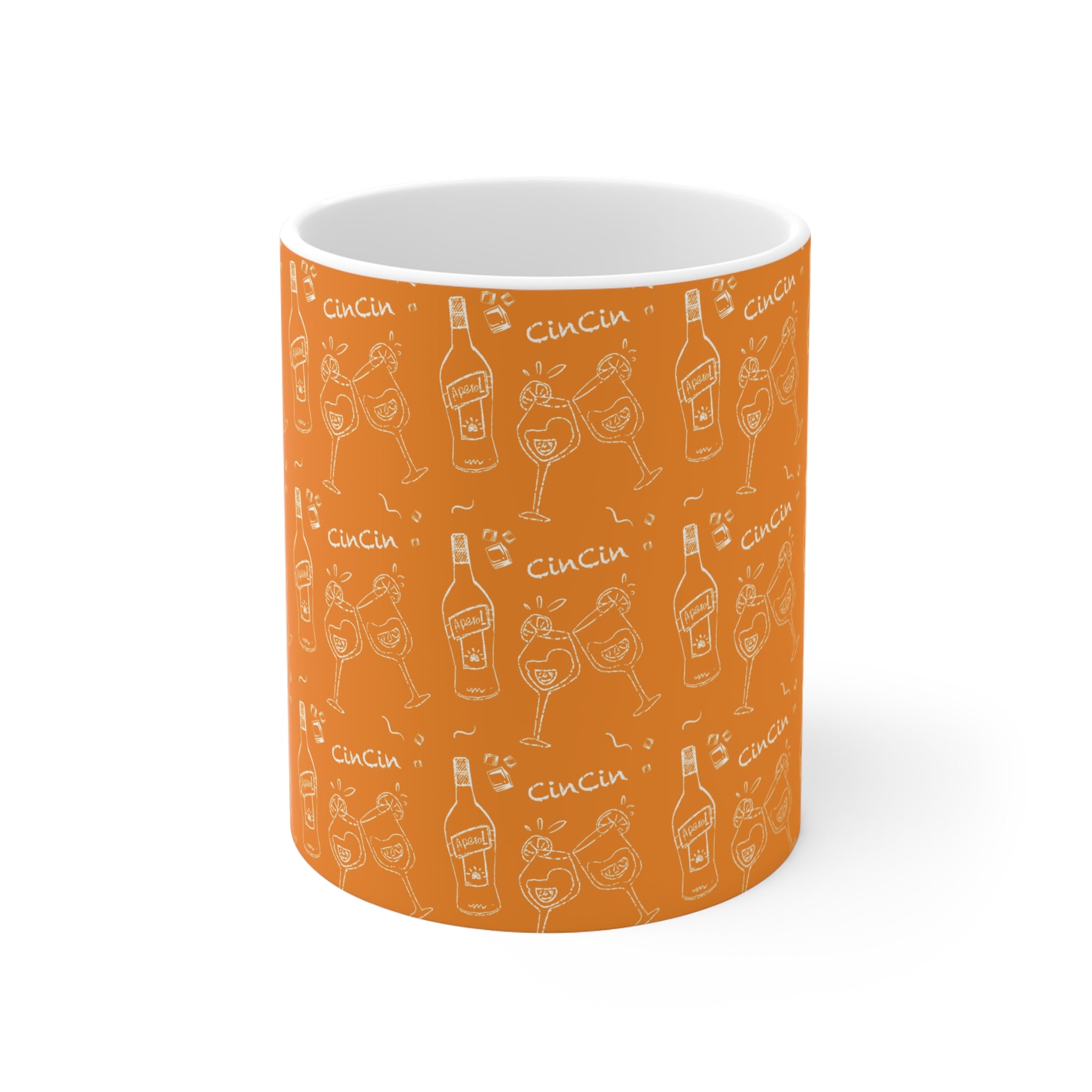 Cin Cin 11oz Coffee Mug — Orange Cin Cin Collection Inspired Design