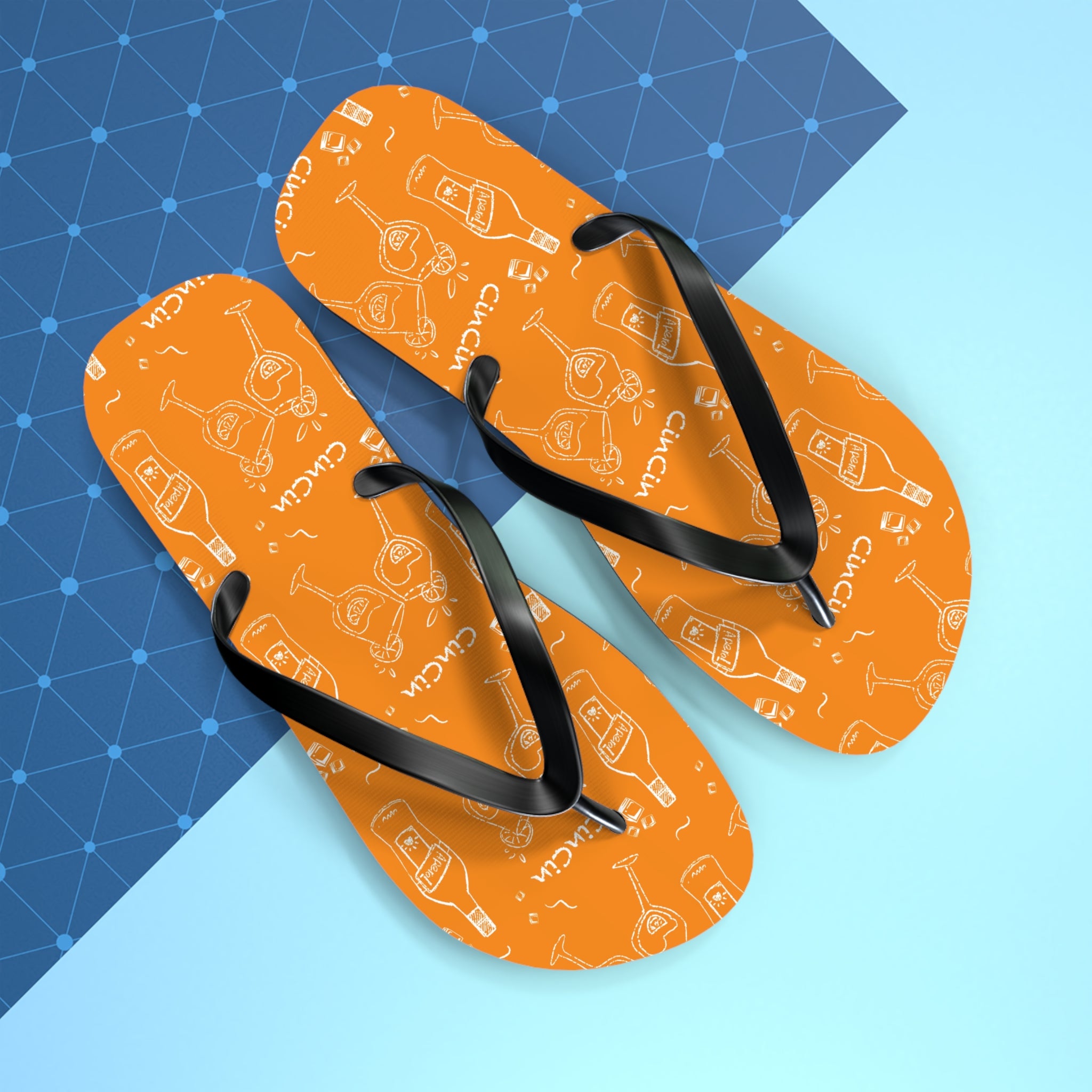 Cin Cin Orange Flip Flops — Orange Cin Cin Collection Inspired Design
