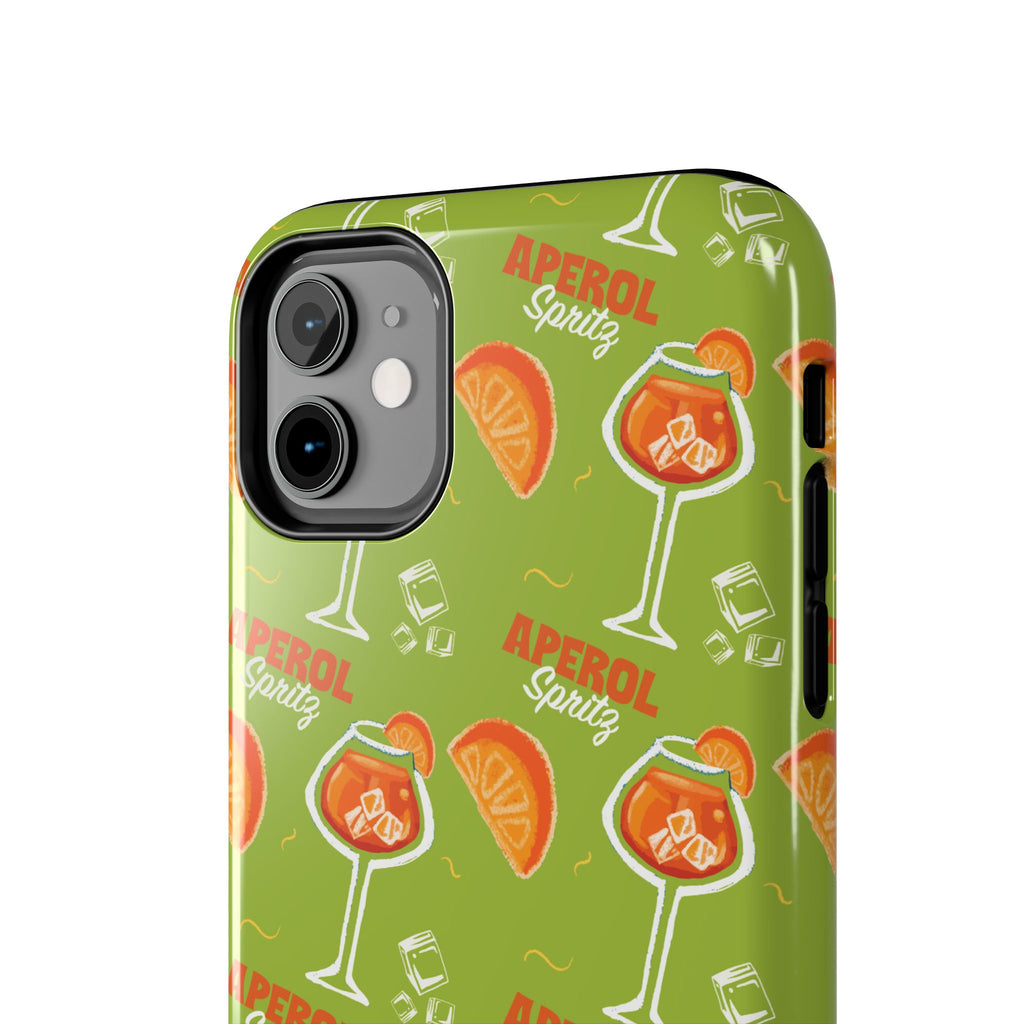 Aperol Spritz Pattern Tough Phone Case — Green Spritz Collection Inspired Design