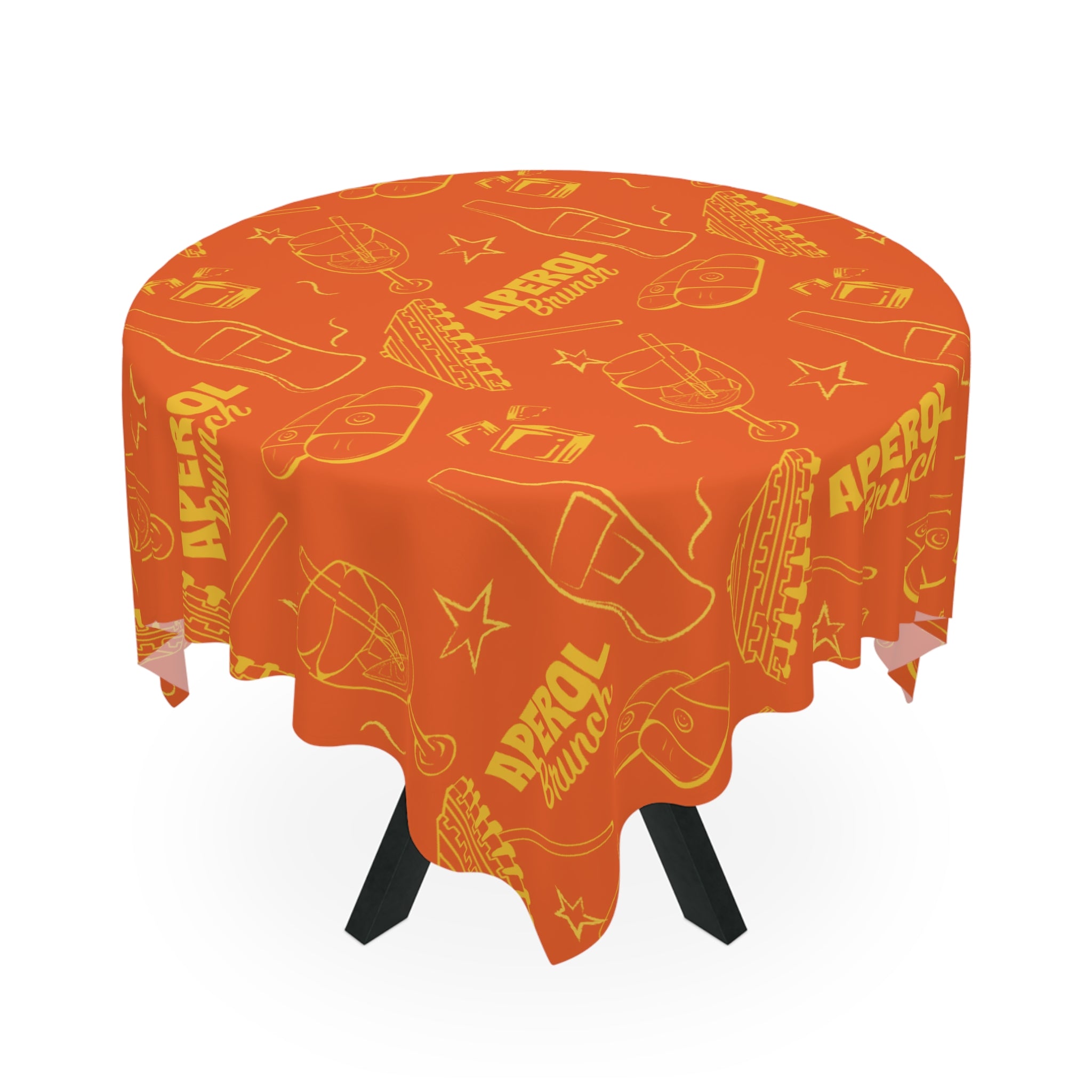 Aperol Brunch Tablecloth - Orange and Yellow Brunch Collection Inspired Design