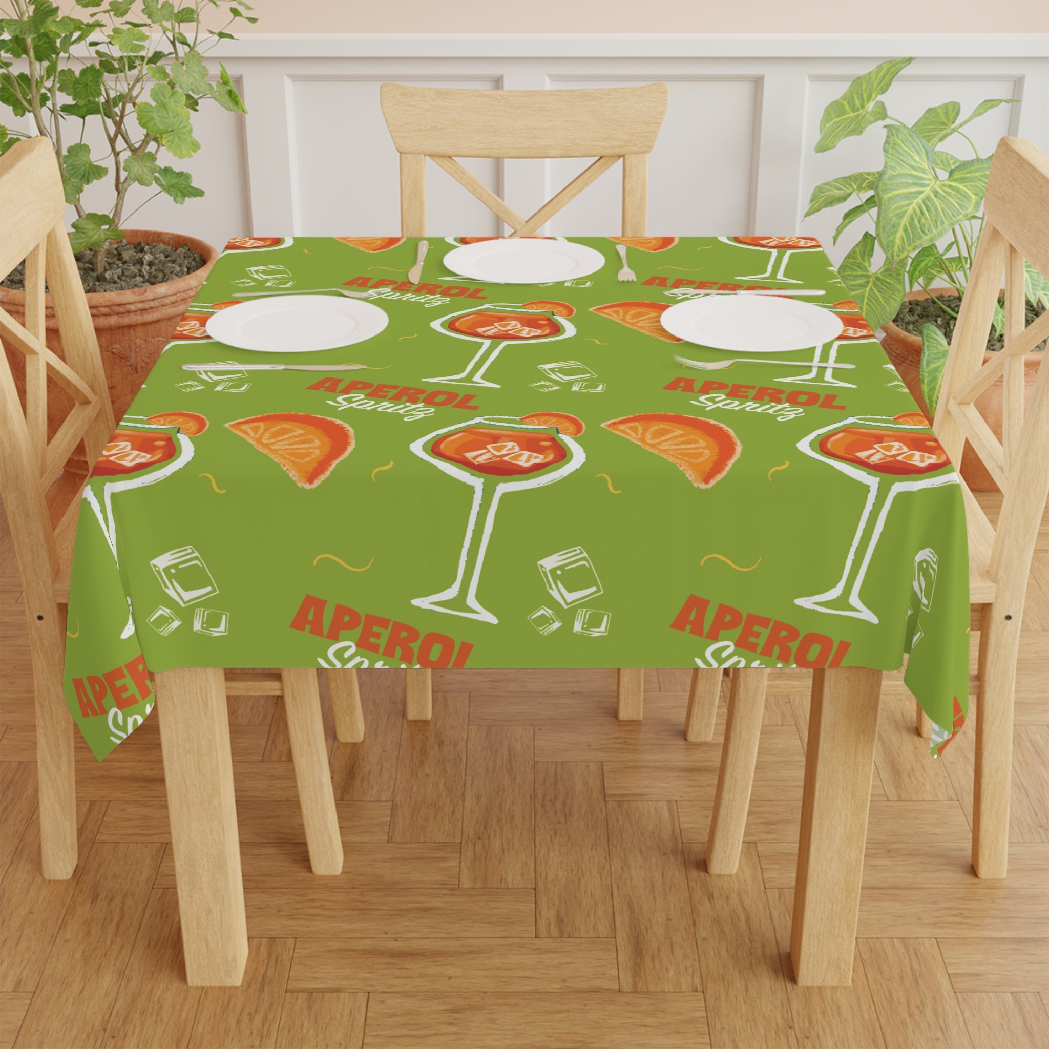 Aperol Spritz Tablecloth — Green Spritz Collection Inspired Design