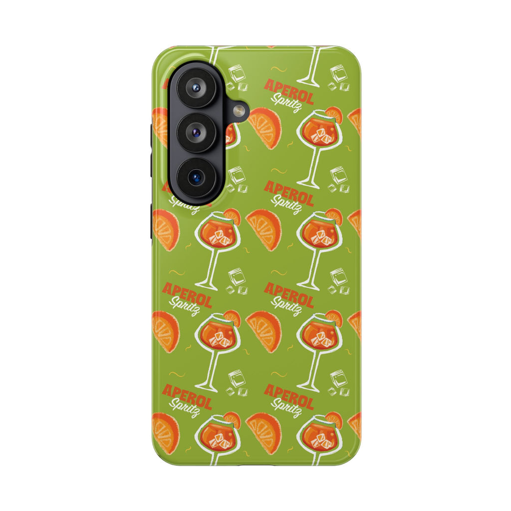 Aperol Spritz Pattern Tough Phone Case — Green Spritz Collection Inspired Design