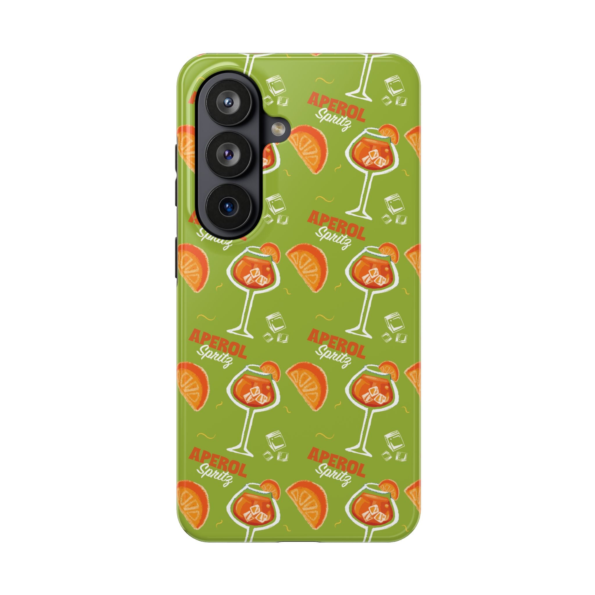 Aperol Spritz Pattern Tough Phone Case — Green Spritz Collection Inspired Design