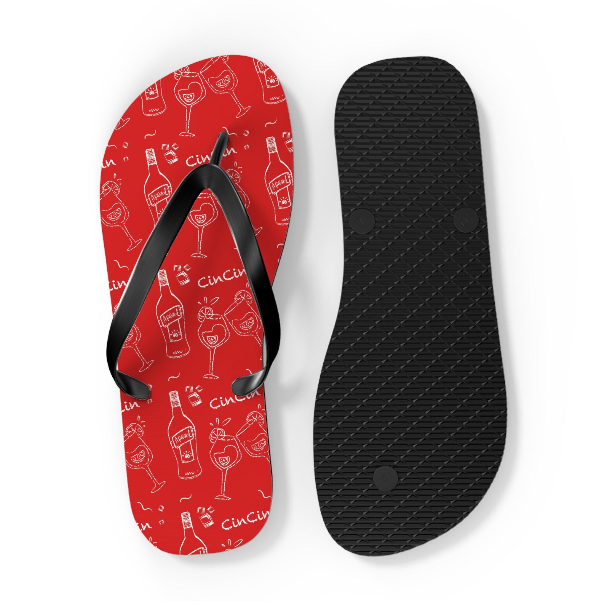 CinCin Red Collection Flip Flops – Red Aperol Inspired Design
