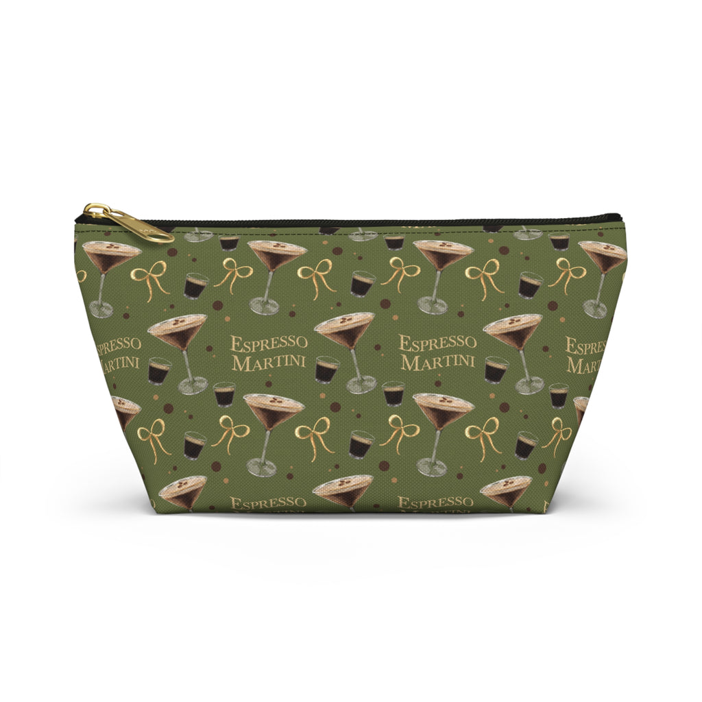 Espresso Martini Accessory Pouch — Olive Green Espresso Collection Inspired Design