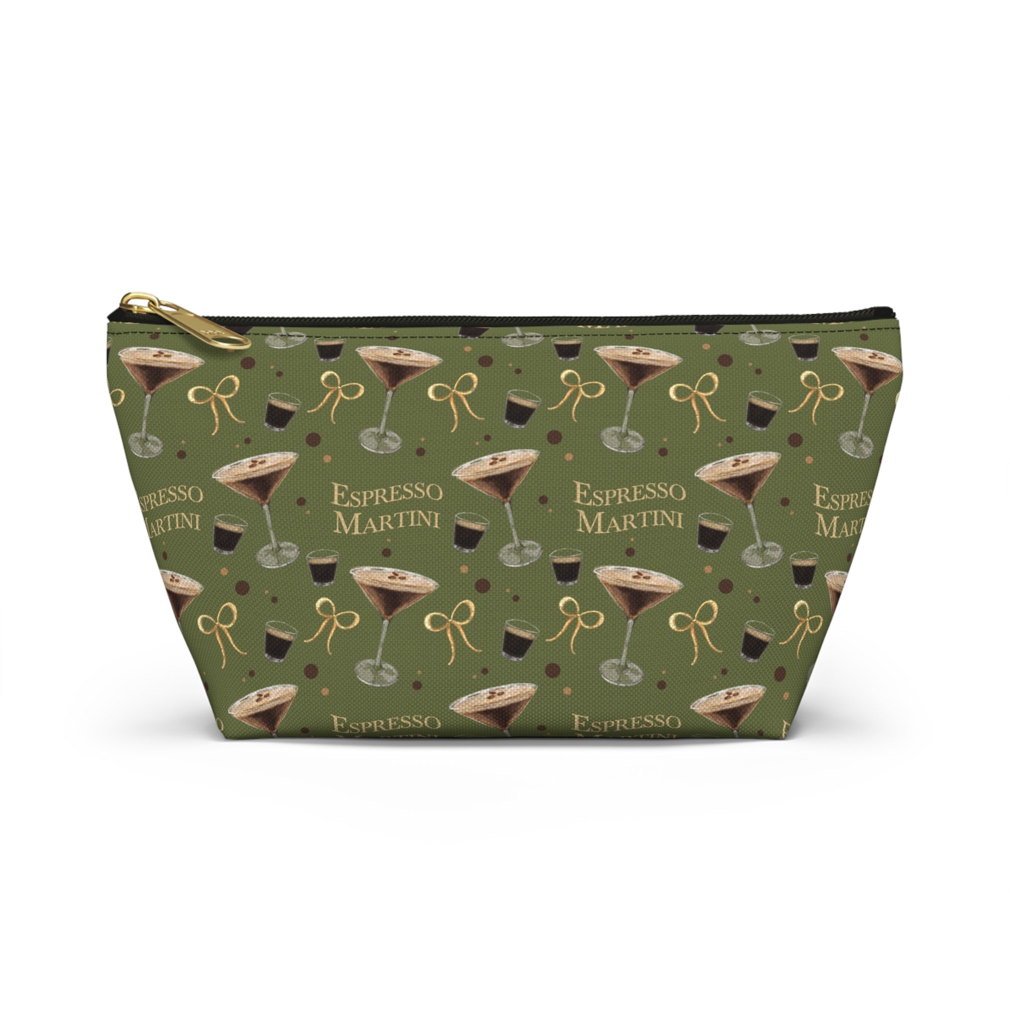 Espresso Martini Accessory Pouch — Olive Green Espresso Collection Inspired Design