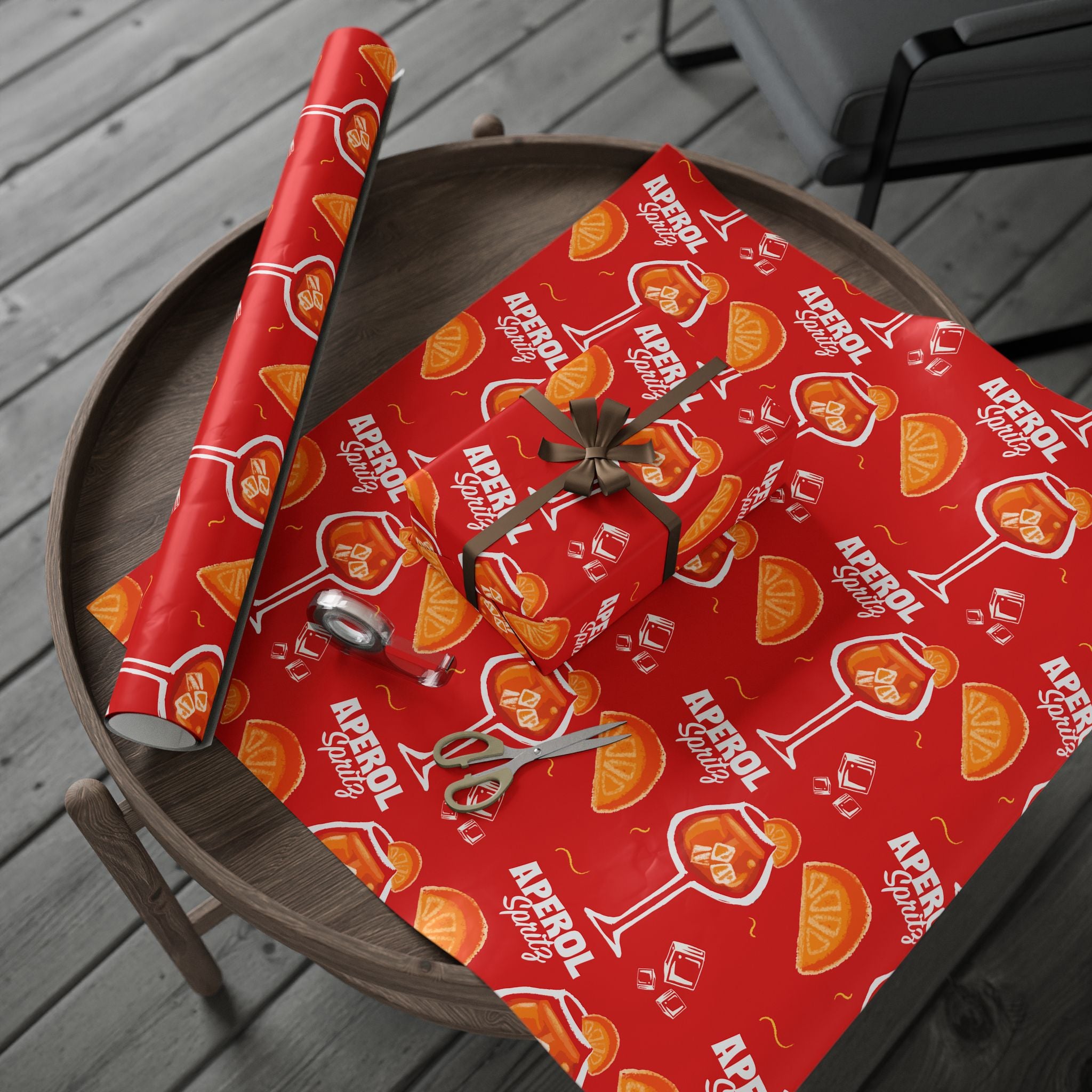Aperol Spritz Peel Wrapping Paper Roll — Aperol Red Collection Inspired Design