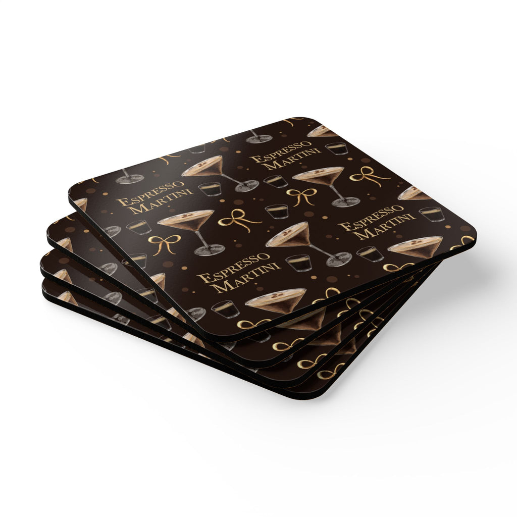 Espresso Martini Cork Coaster Set of 4 — Dark Brown Espresso Collection Inspired Design