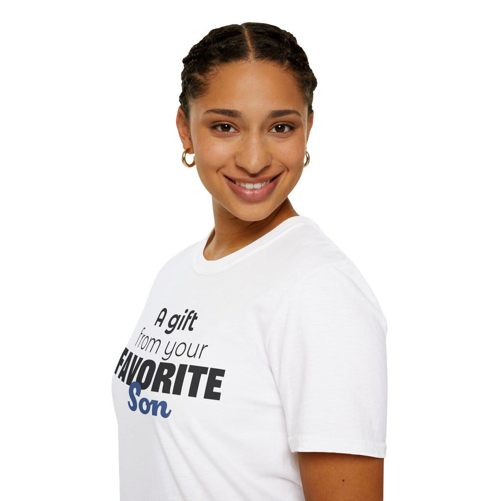 Favorite Son Gift for Mom T-Shirt – Funny Mother’s Day Shirt from Son | Mom Graphic Tee