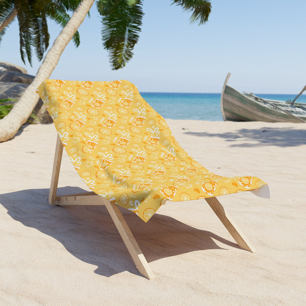 Lemon Brunch Beach Towel – Aperol Inspired Summer Towel