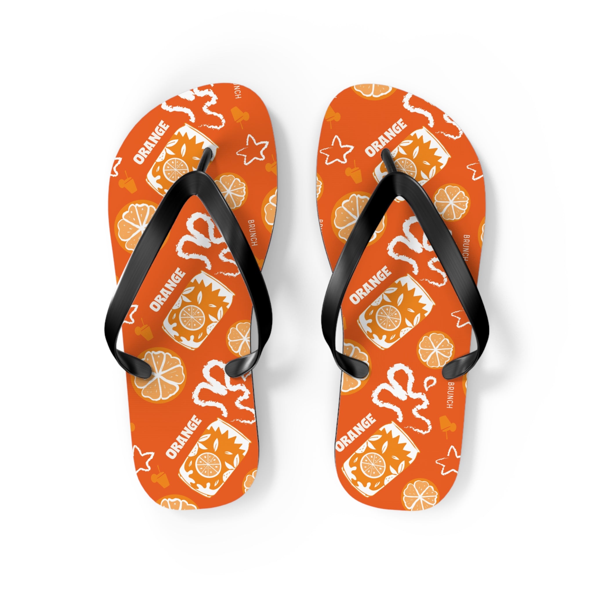 Orange Fruit Brunch Flip Flops — Orange Aperol Inspired Design