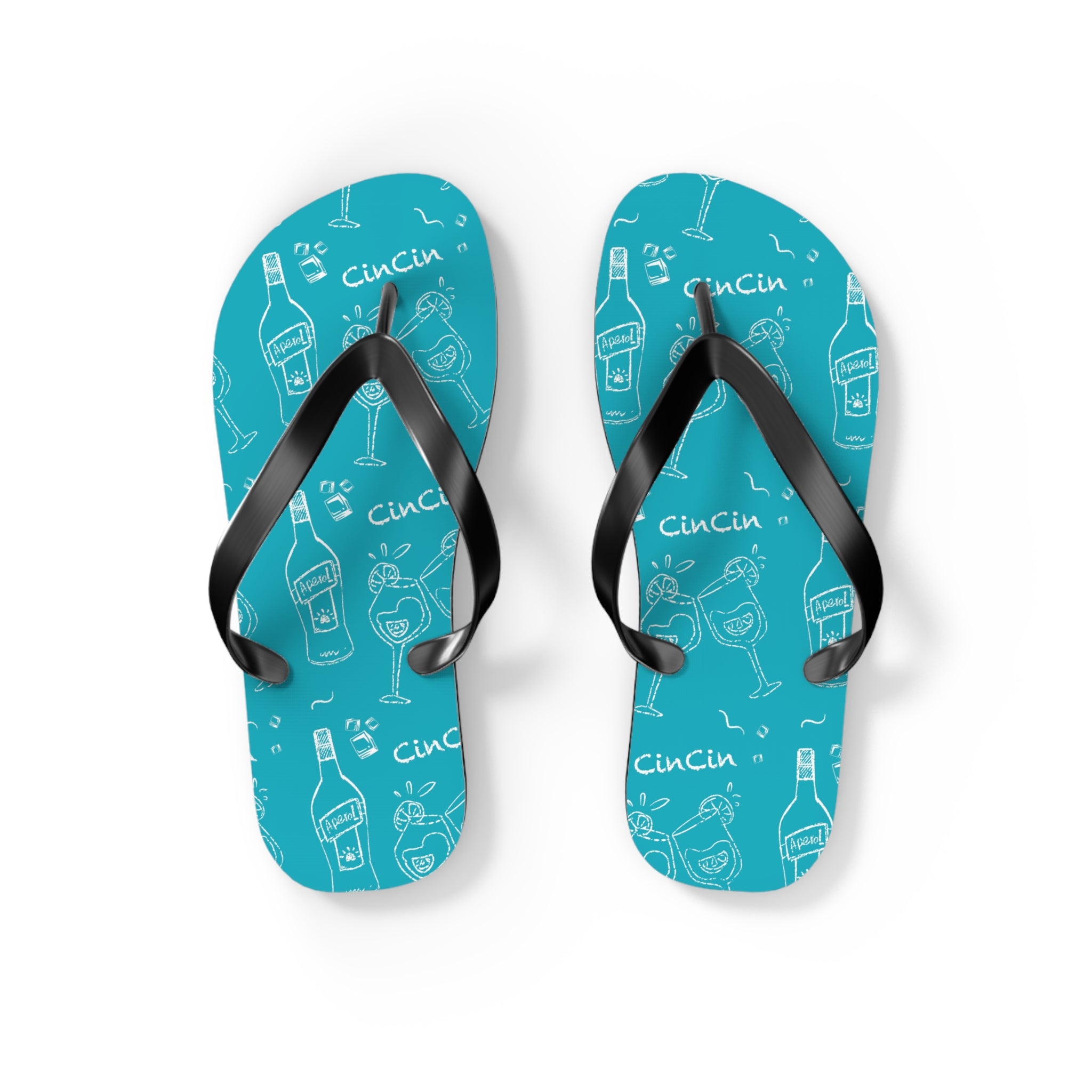 CinCin Turquoise Flip Flops – Turquoise Cin Cin Brunch Collection Inspired Design