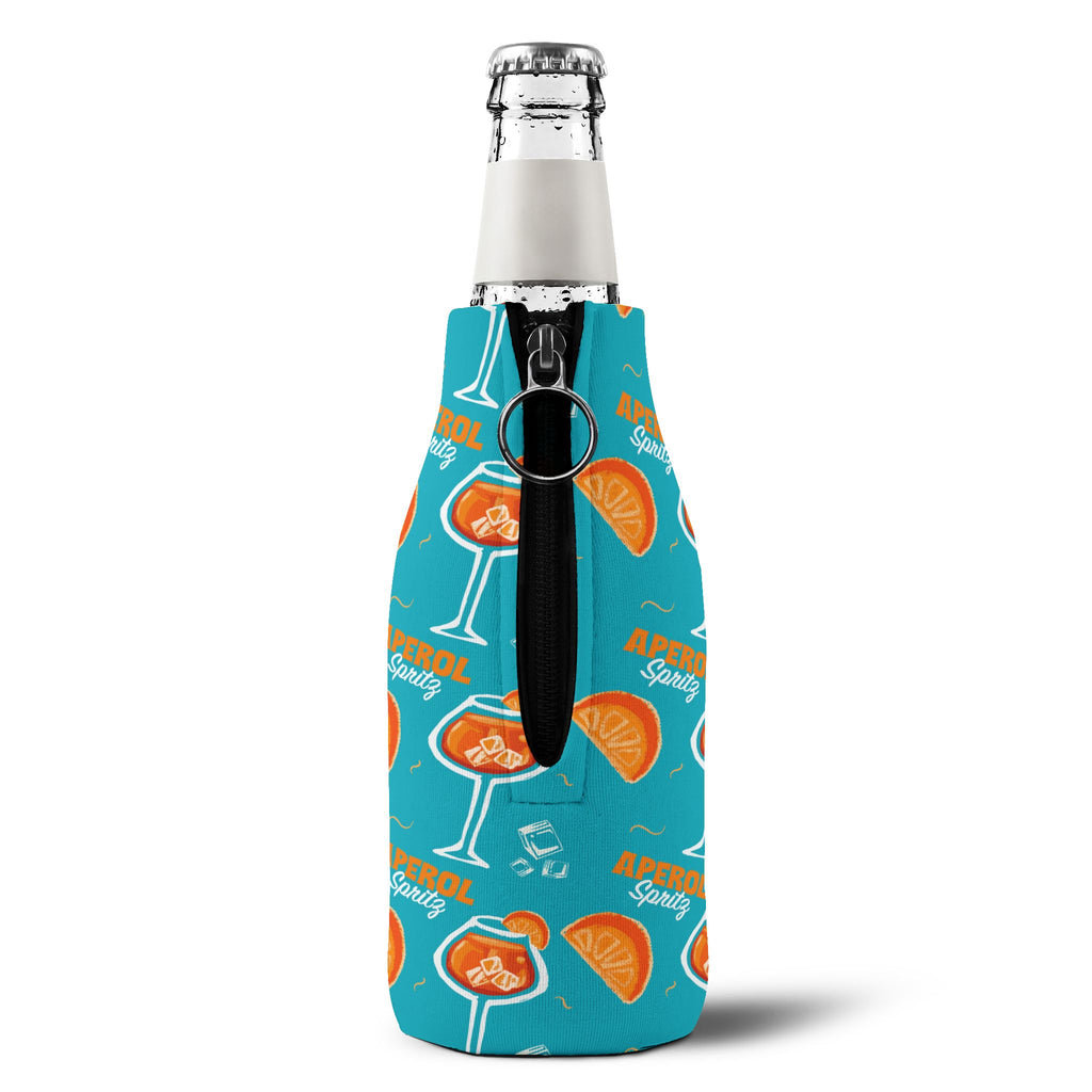 Aperol Spritz Zip-Up Bottle Cooler Sleeve — Turquoise Spritz Collection Inspired Design
