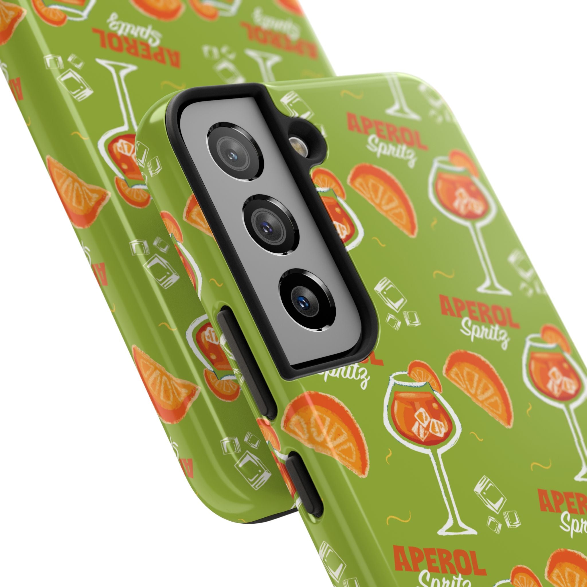 Aperol Spritz Pattern Tough Phone Case — Green Spritz Collection Inspired Design