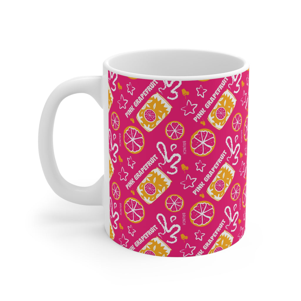 Pink Grapefruit Fruit Brunch 11oz Coffee Mug — Pink Grapefruit Collection Inspired Design