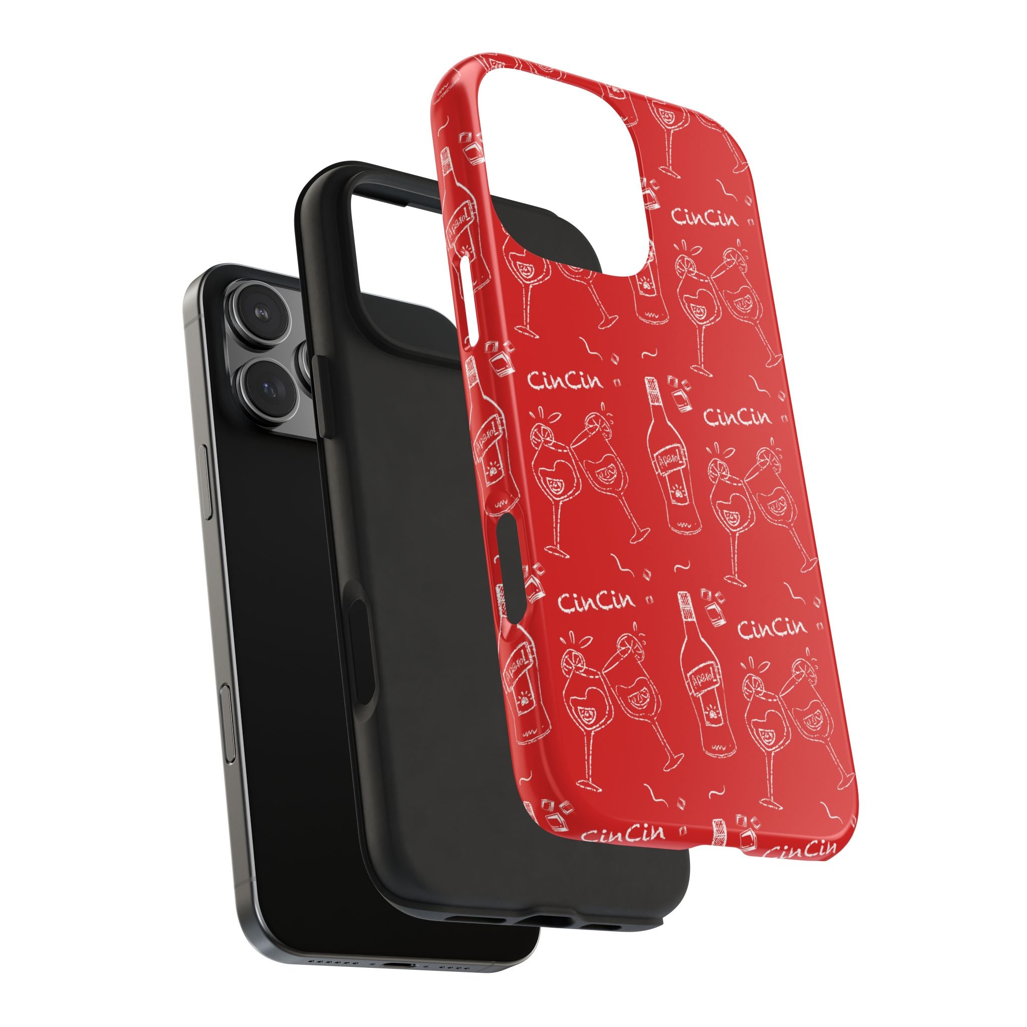 Cin Cin Spritz Tough Phone Case — Red Citrus Cocktail Pattern