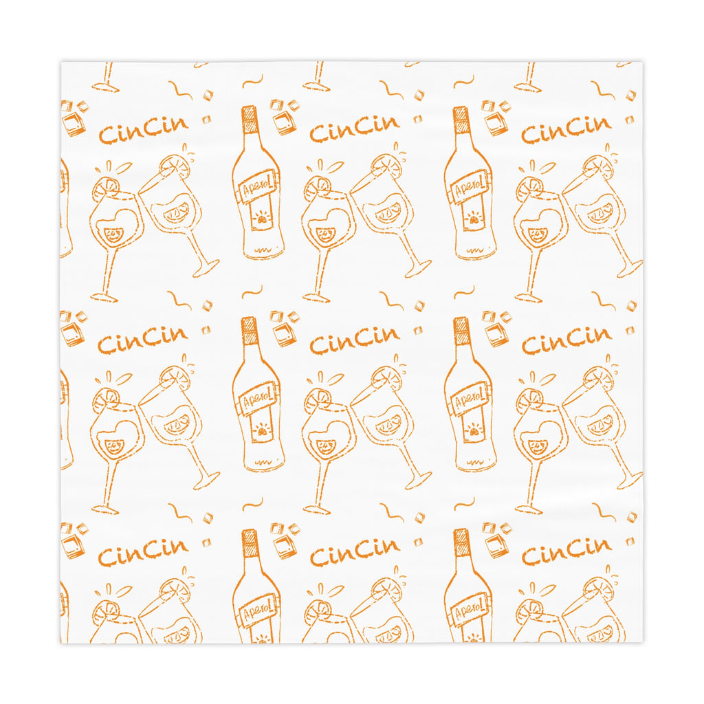 CinCin Brunch Tablecloth — White Cin Cin Brunch Collection Inspired Design