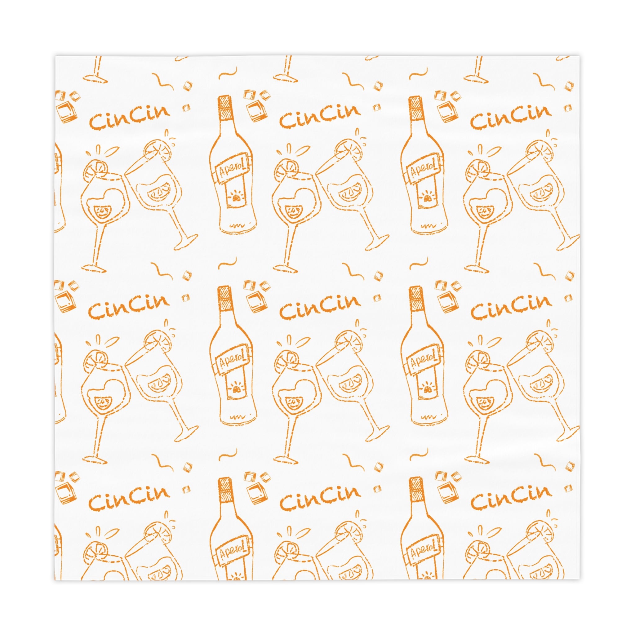 CinCin Brunch Tablecloth — White Cin Cin Brunch Collection Inspired Design