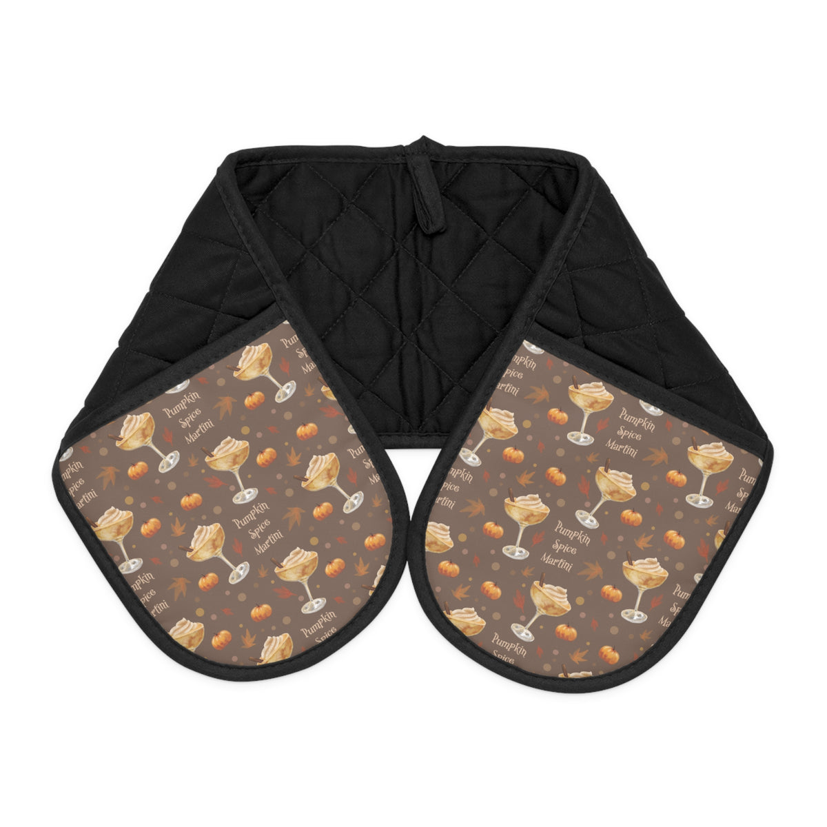 Pumpkin Spice Martini Double Oven Mitt — Brown Pumpkin Collection Inspired Design
