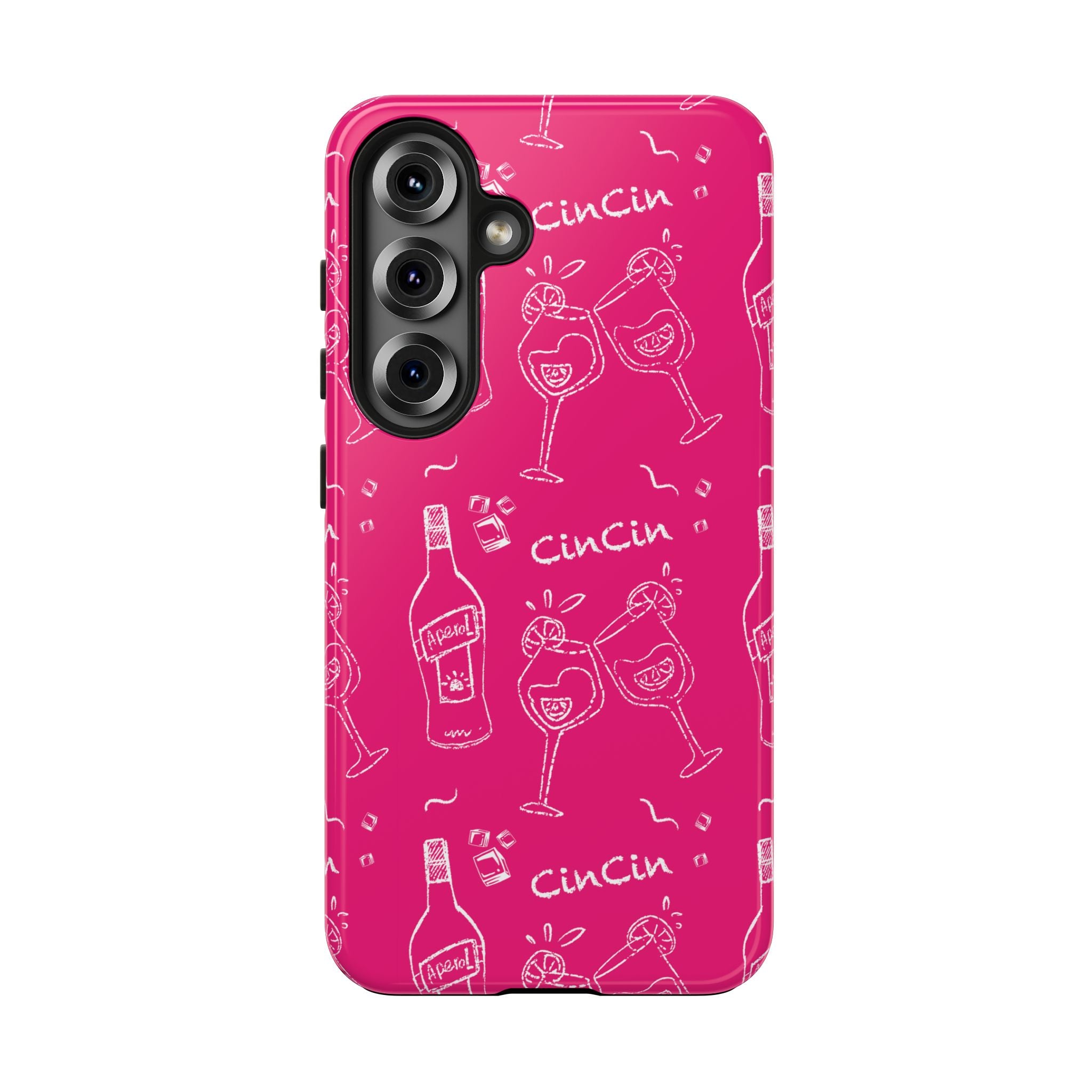 Cin Cin Spritz Tough Phone Case — Magenta Citrus Cocktail Pattern