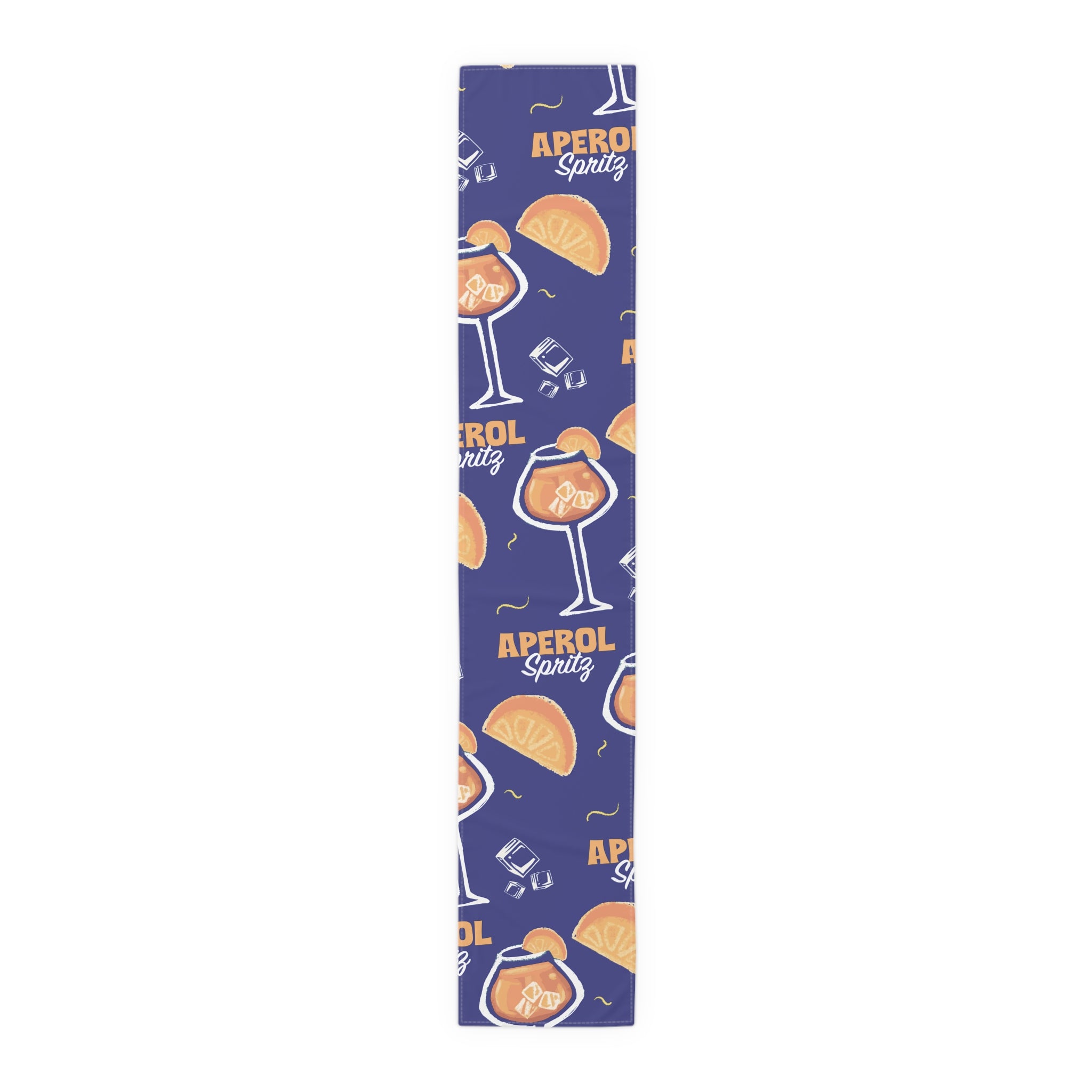 Aperol Spritz Blue Collection Table Runner – Mediterranean Table Decor, Cocktail Kitchen Runner, Summer Dining Table Linen, Housewarming Gift