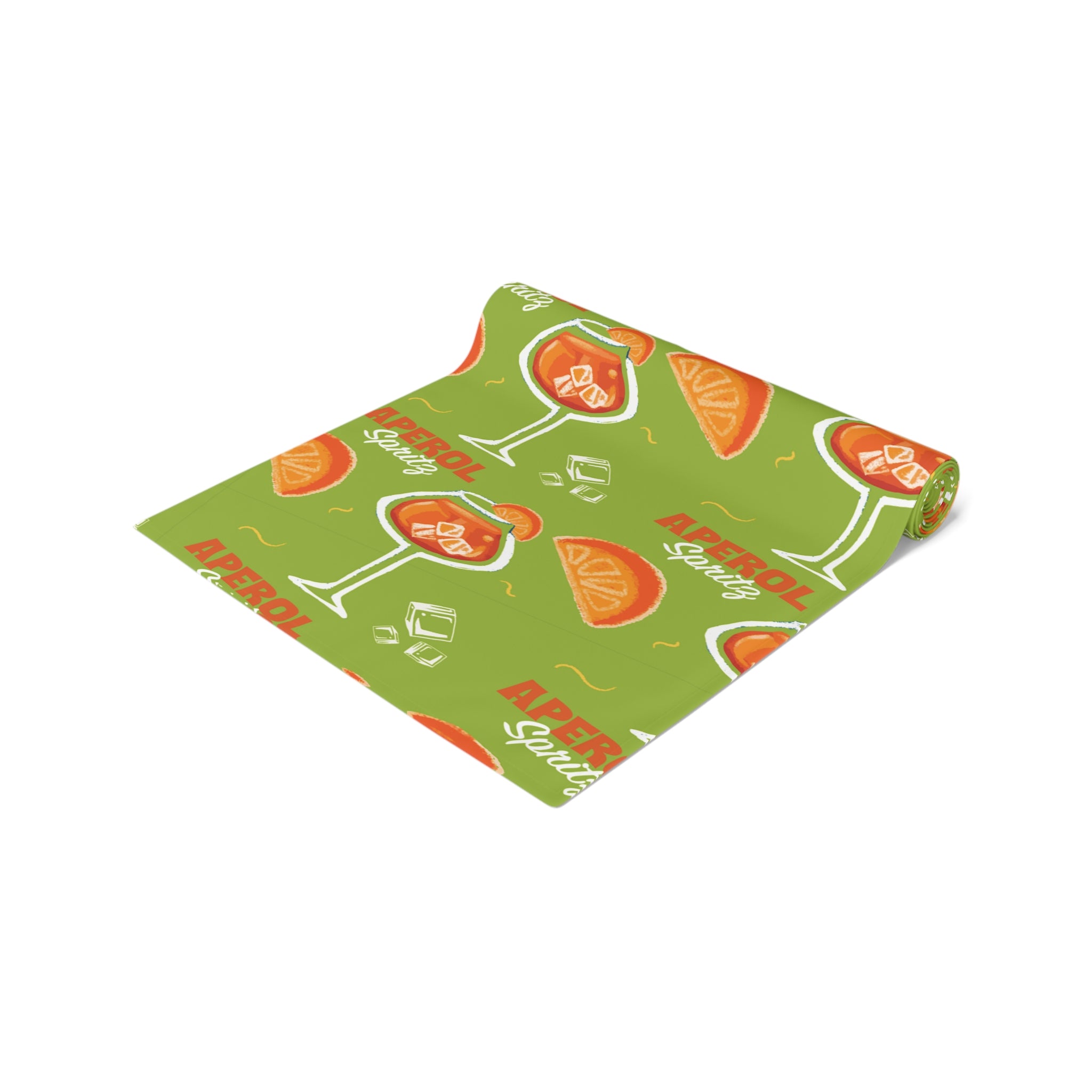 Aperol Spritz Table Runner – Green Cocktail Party Decor