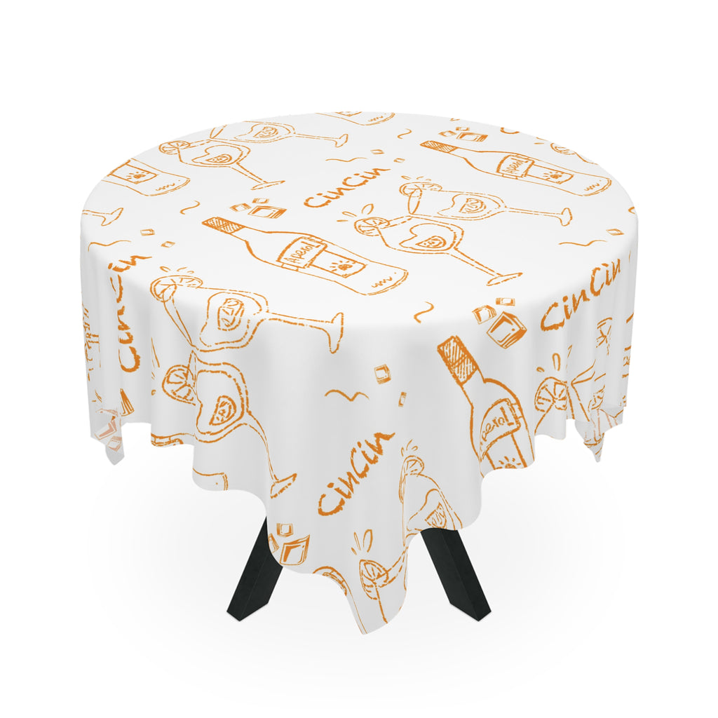 CinCin Brunch Tablecloth — White Cin Cin Brunch Collection Inspired Design