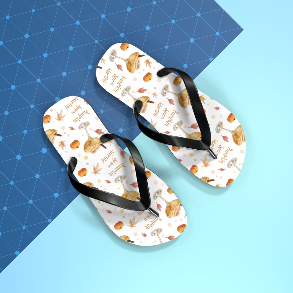 Pumpkin Spice Martini Flip Flops — White Pumpkin Collection Inspired Design