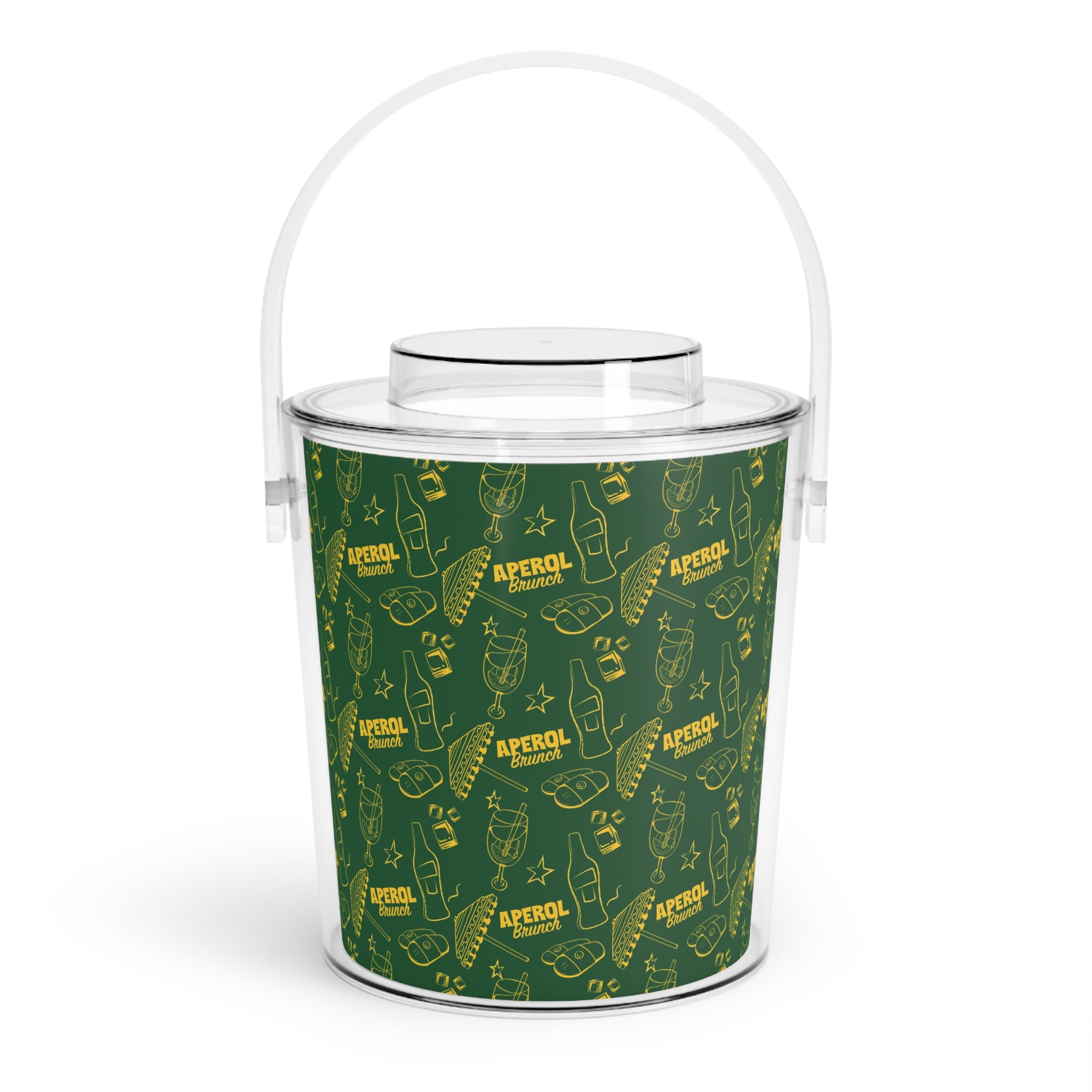 Aperol Brunch Ice Bucket with Tongs — Green Brunch Inspired Design