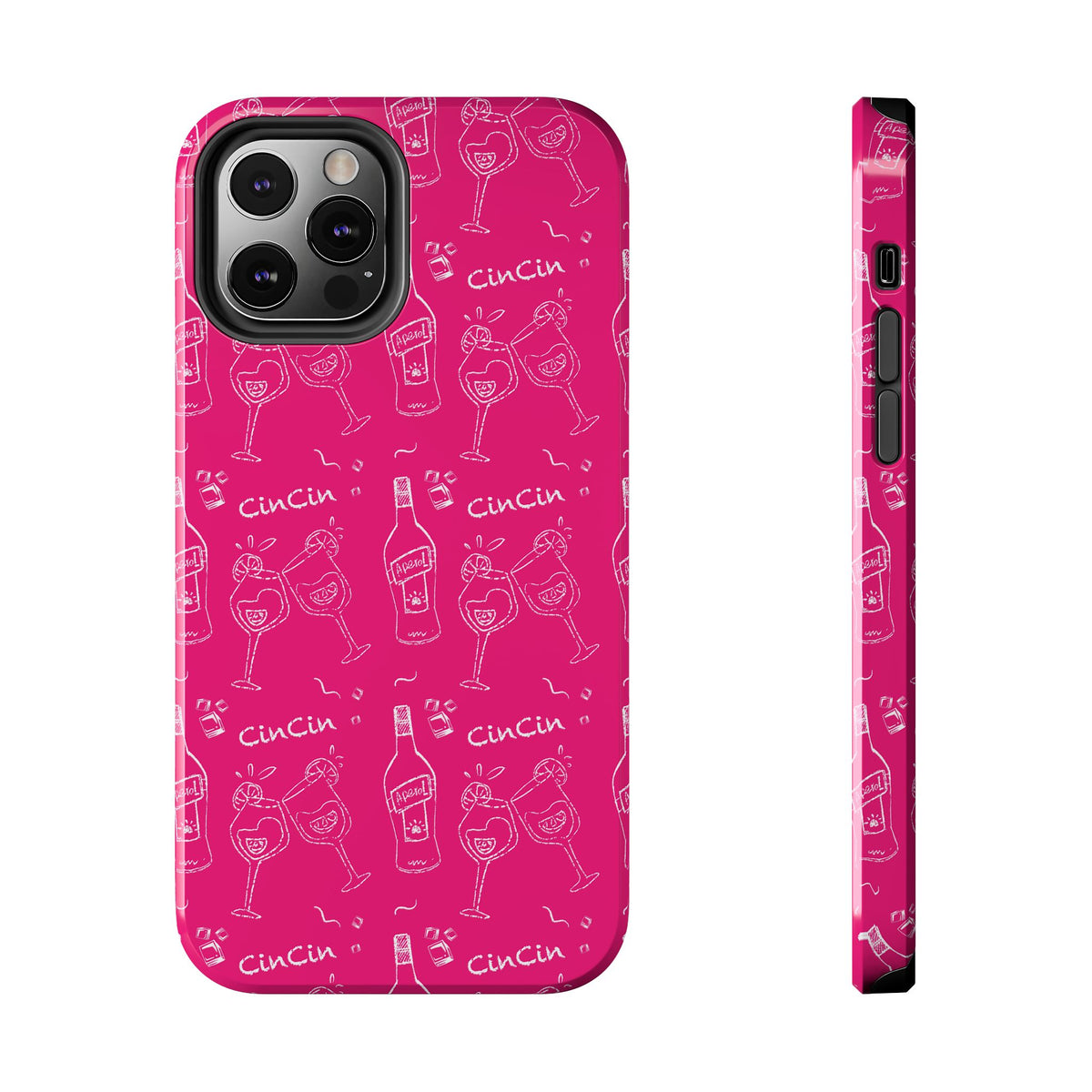 Cin Cin Spritz Tough Phone Case — Magenta Citrus Cocktail Pattern