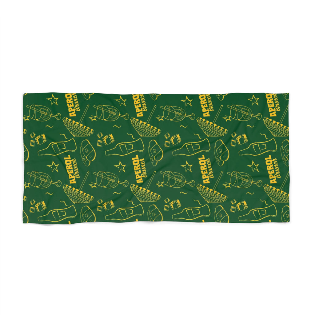 Aperol Brunch Beach Towel – Tropical Green Summer Towel