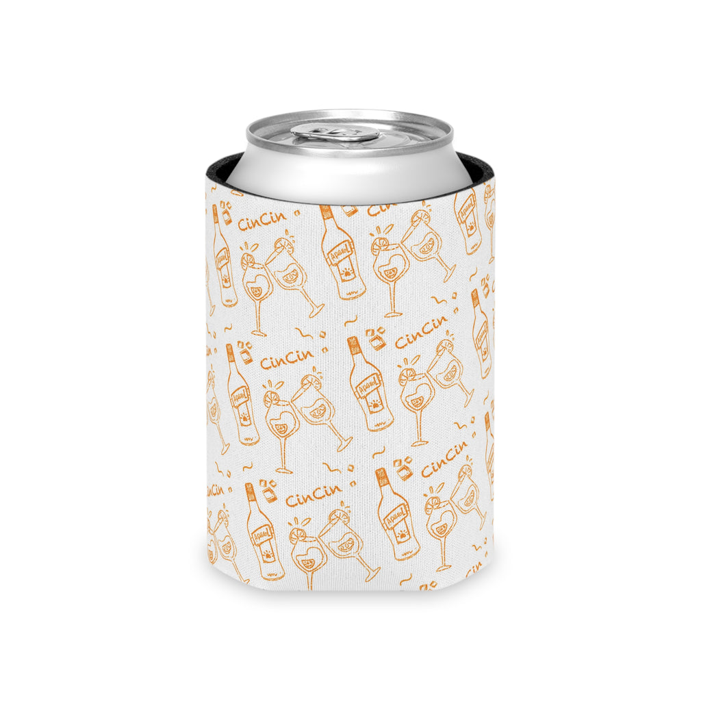 Cin Cin White Collection Can Cooler – White and Orange Aperol Inspired Design
