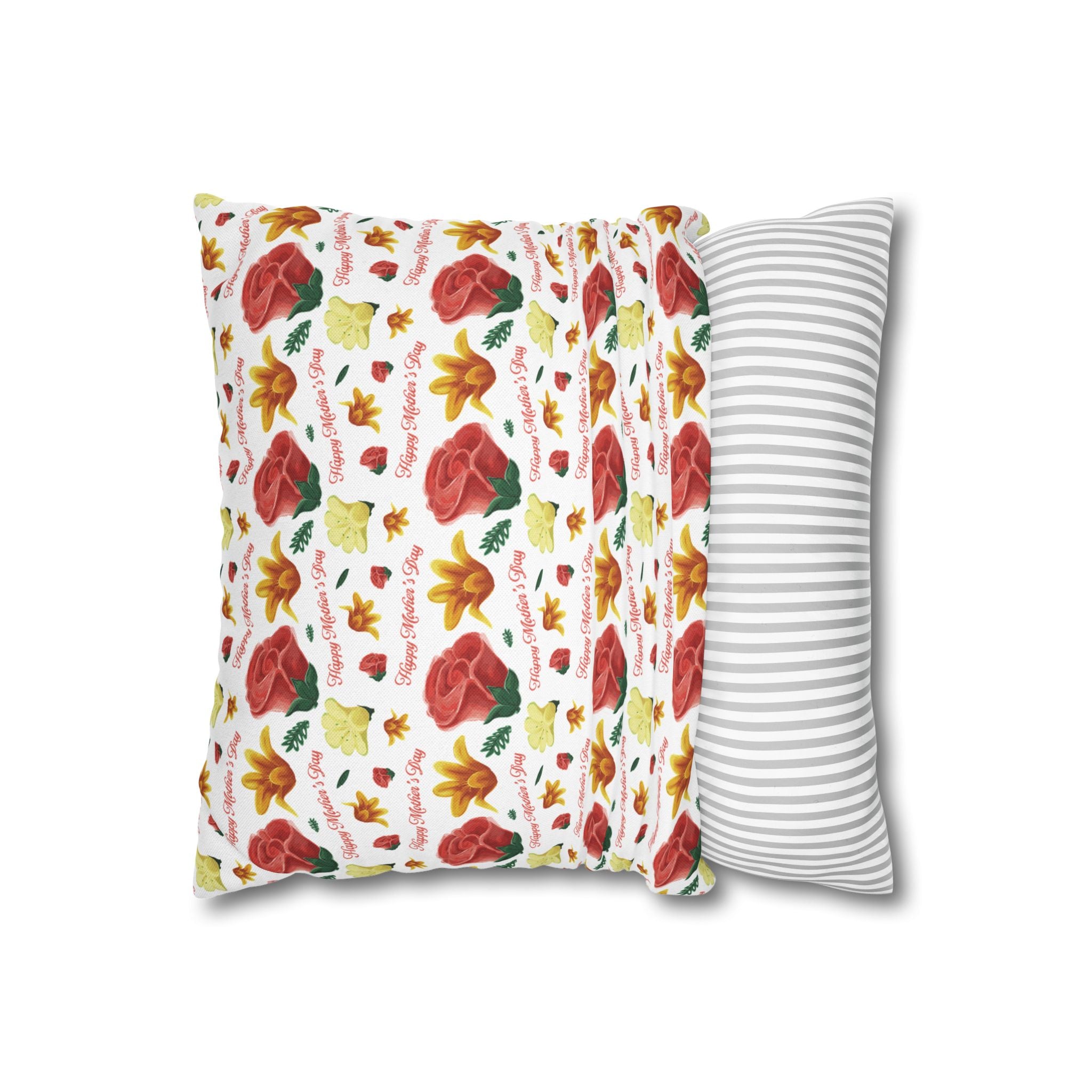Gift for Mom Floral Throw Pillow Cover – Mother’s Day Botanical Cushion | Spring Home Decor