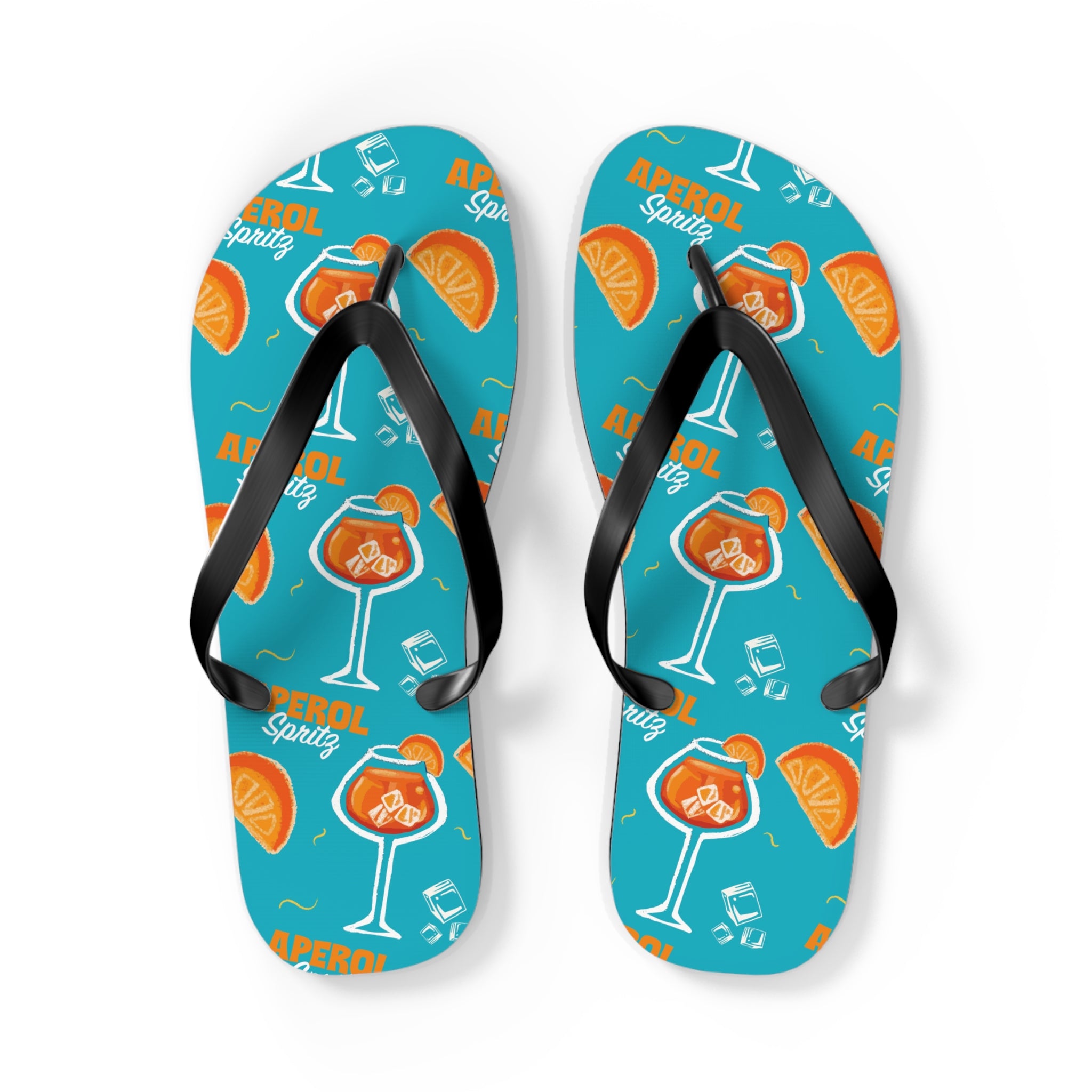 Aperol Spritz Flip Flops — Turquoise Spritz Collection Inspired Design
