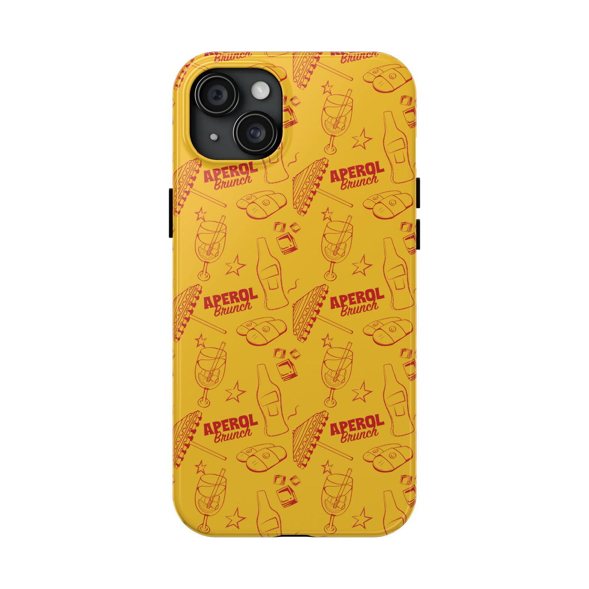 Aperol Brunch Tough Phone Case — Aperol Yellow Patterned Protective Cover
