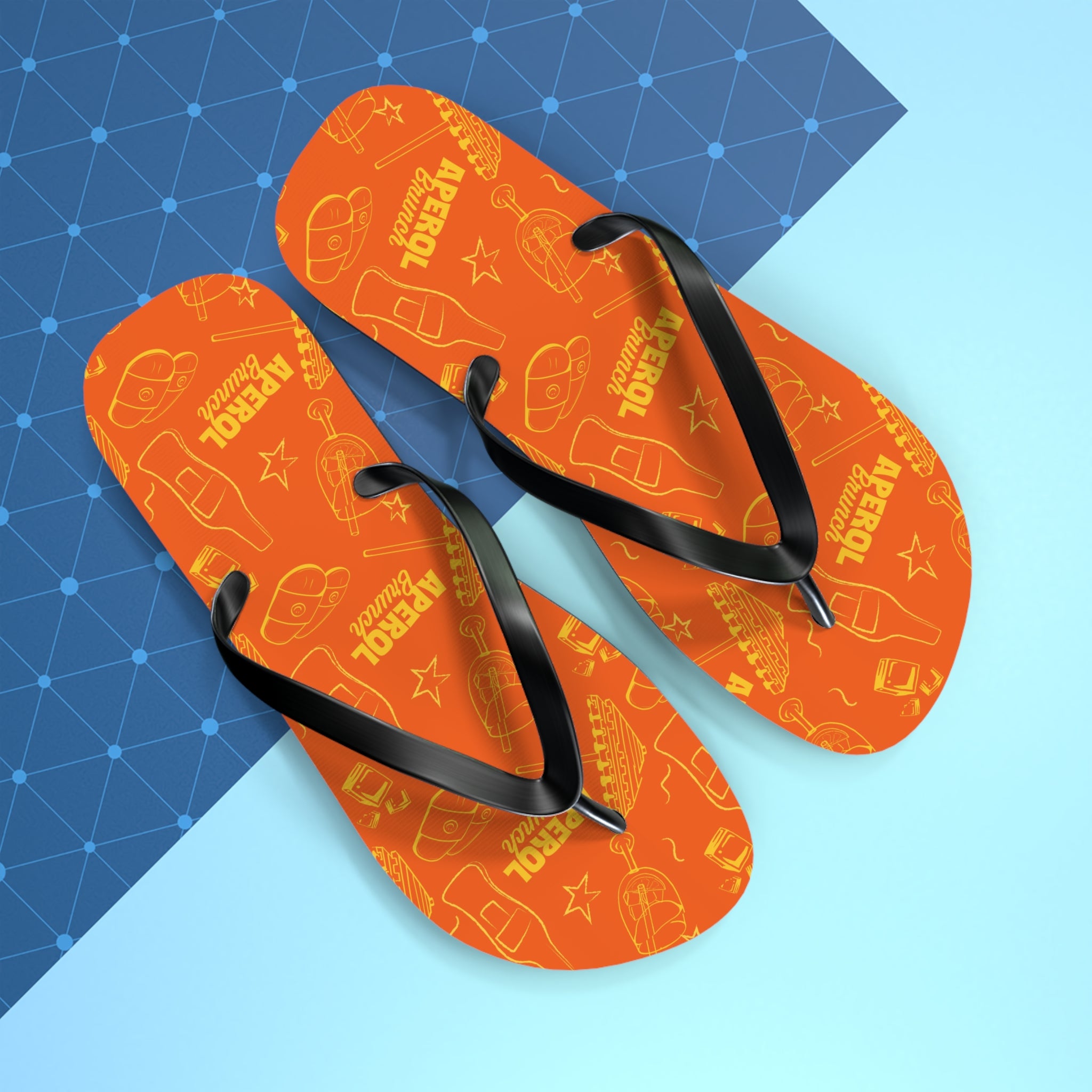 Aperol Brunch Flip Flops – Orange and Yellow Brunch Collection Inspired Design