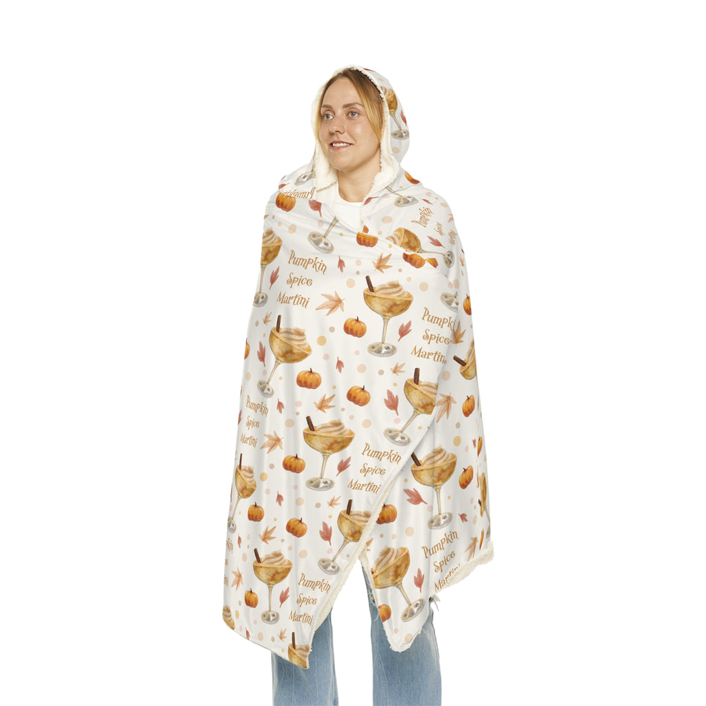 Pumpkin Spice Martini Hooded Throw Blanket — White Pumpkin Collection Inspired Design
